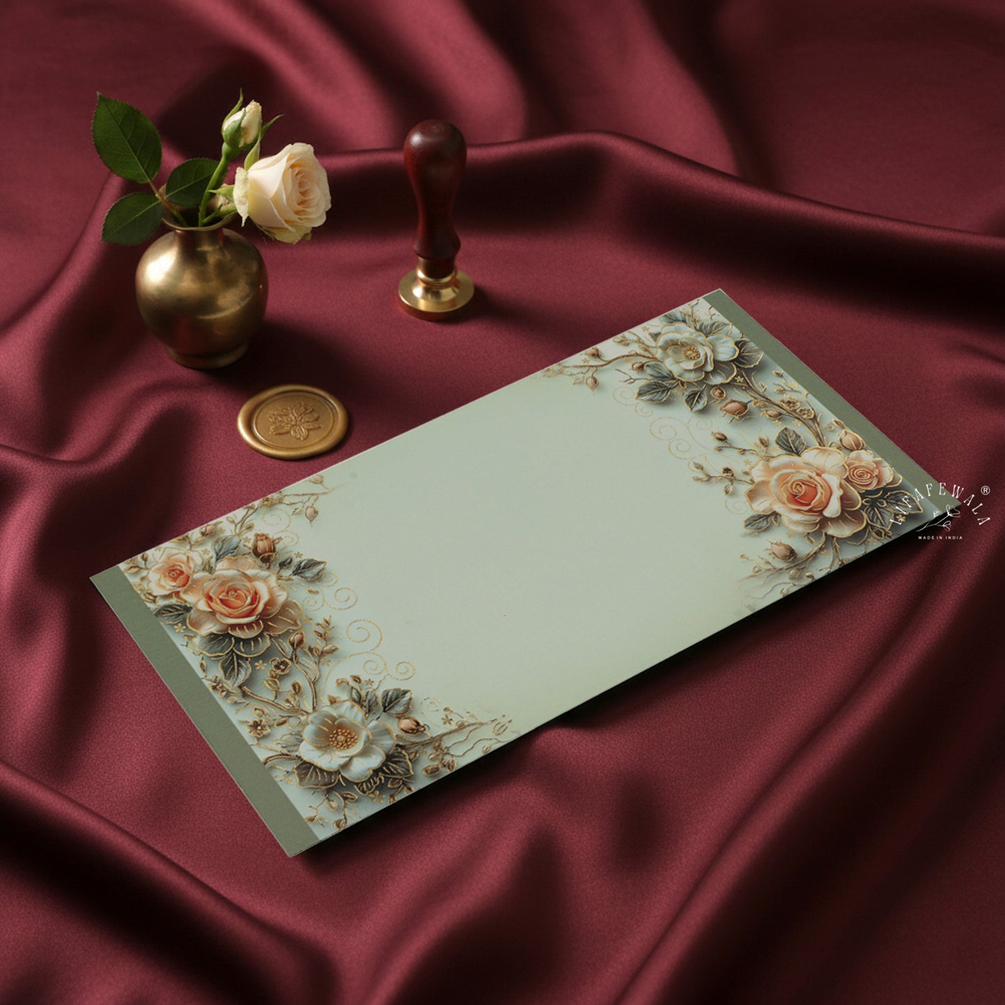Floral Gold Foil UV Shagun Envelopes by LIFAFEWALA