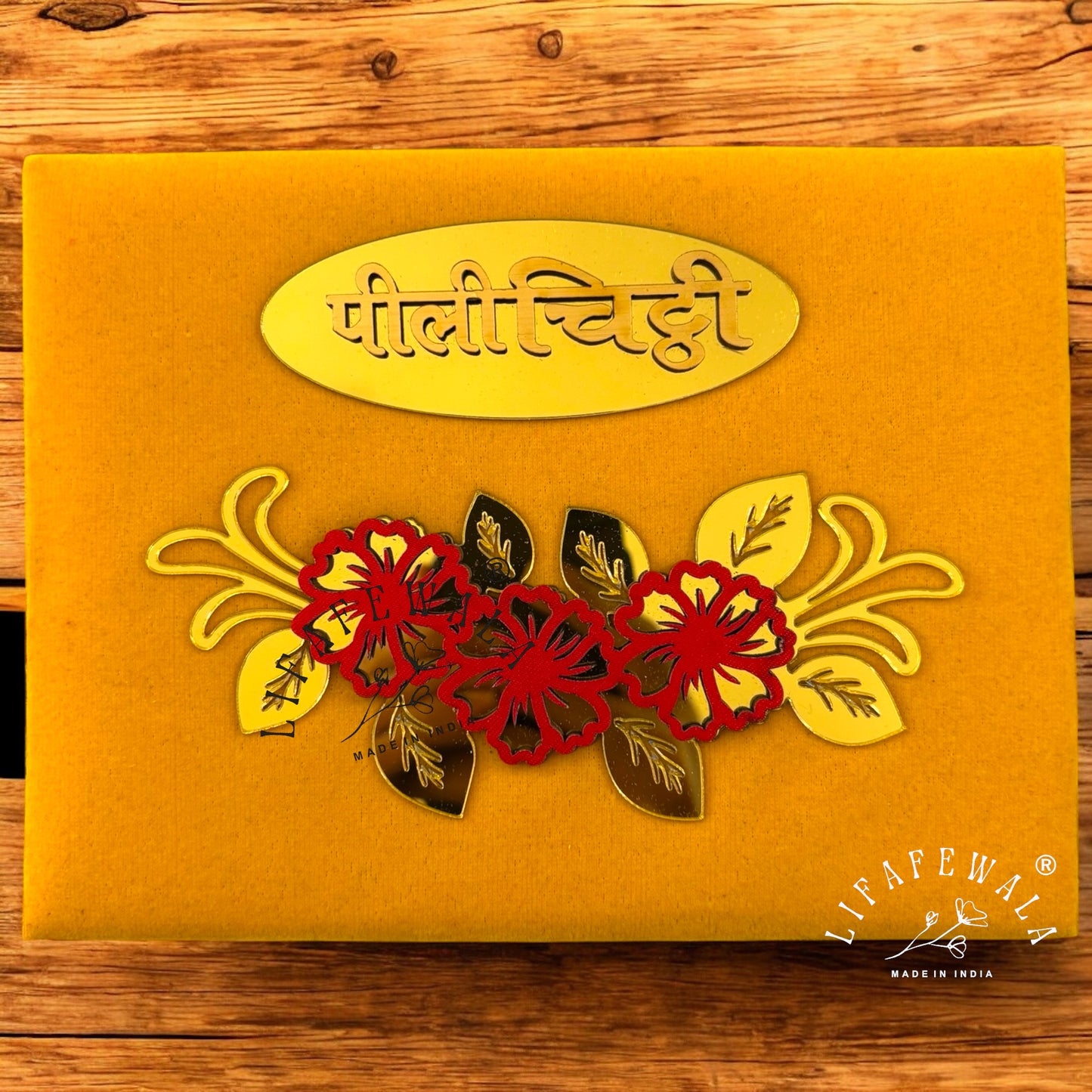 Hindu Manglik Peeli Chitthi with Sacred Sanskrit Print