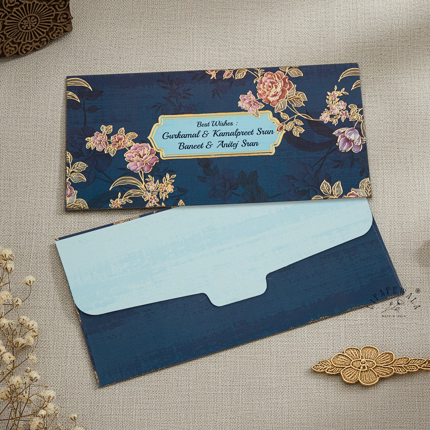 Premium Velvet Money Envelopes with Floral Print | Wedding & Birthday Gift Covers