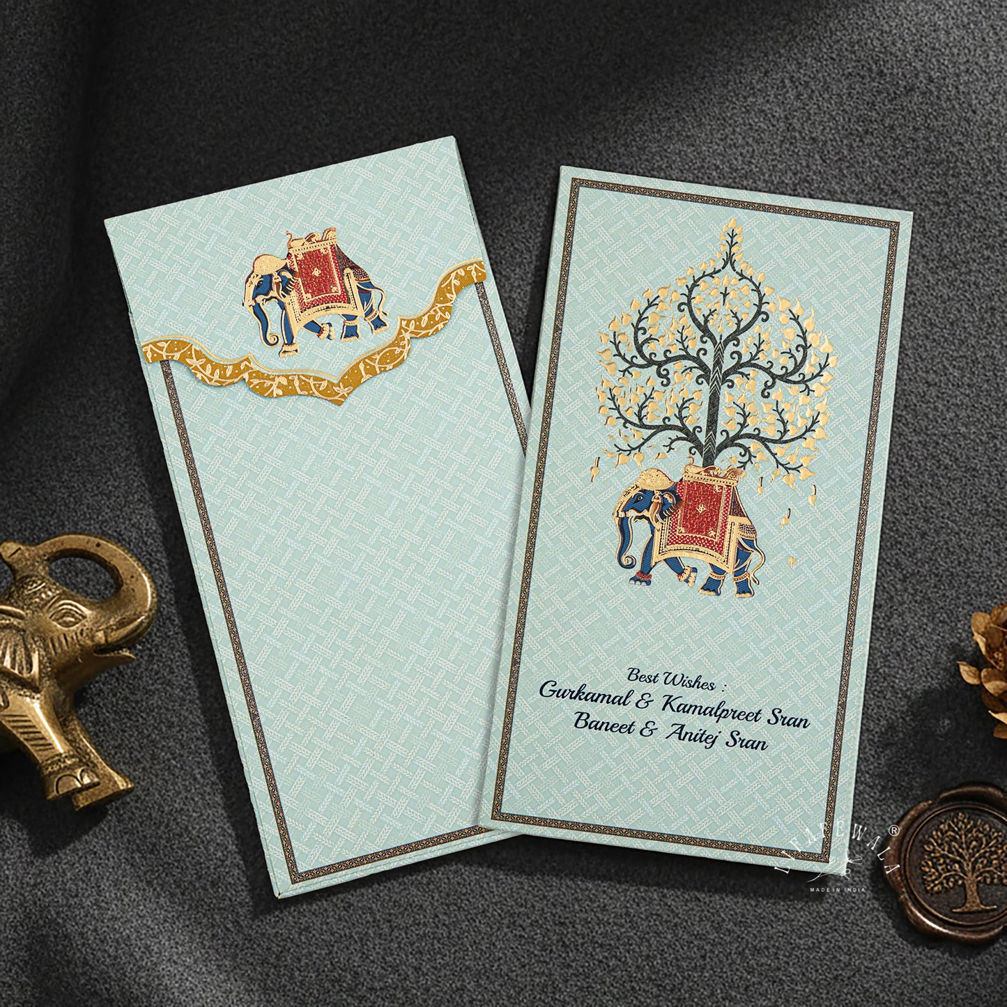 Premium Velvet Feel Elephant Design Envelopes | Pack of 20, 50, 100, 200 – Lifafewala