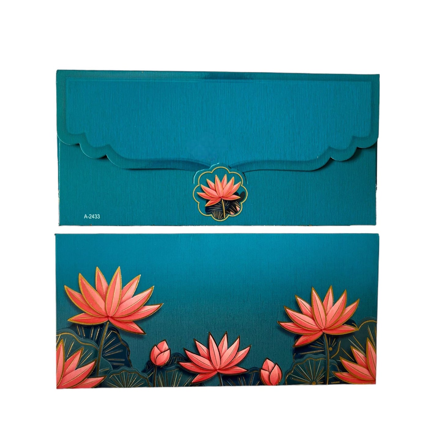 LIFAFEWALA Beautiful floral Design Gift Envelopes in Gold Foil for Gifting Money on Weddings, Birthdays, Celebrations, Etc (Velvet Feel) (Pack of 20-200)