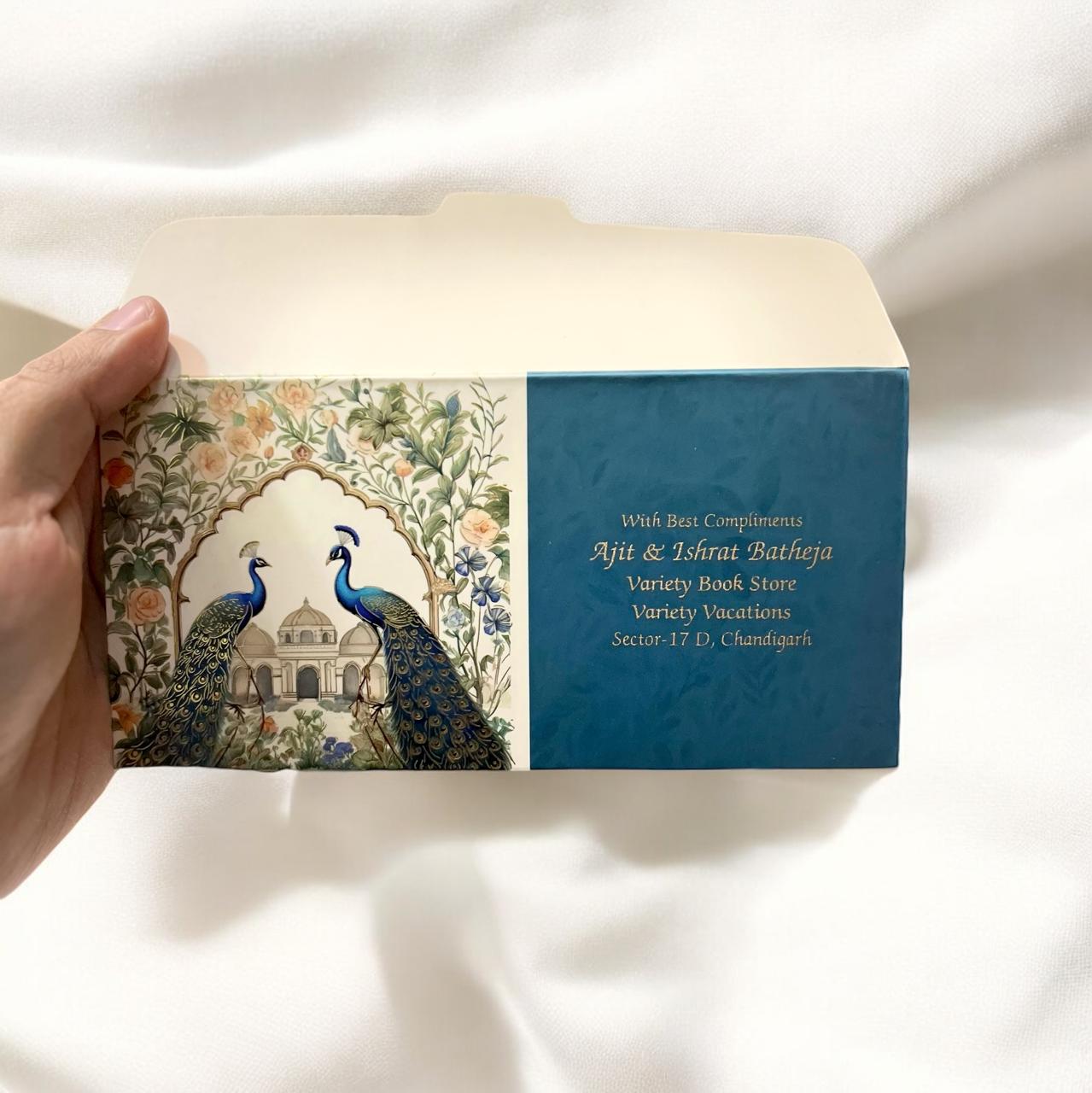 Designer Matte Finish Envelopes for Wedding, Cash & Shagun (Blue) ! Lifafewala