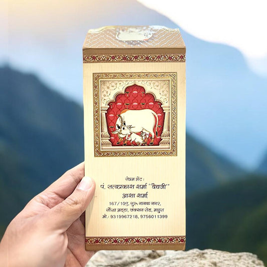 Luxury Pichwai Painting Cash & Money Envelopes – Gold Foil Pack