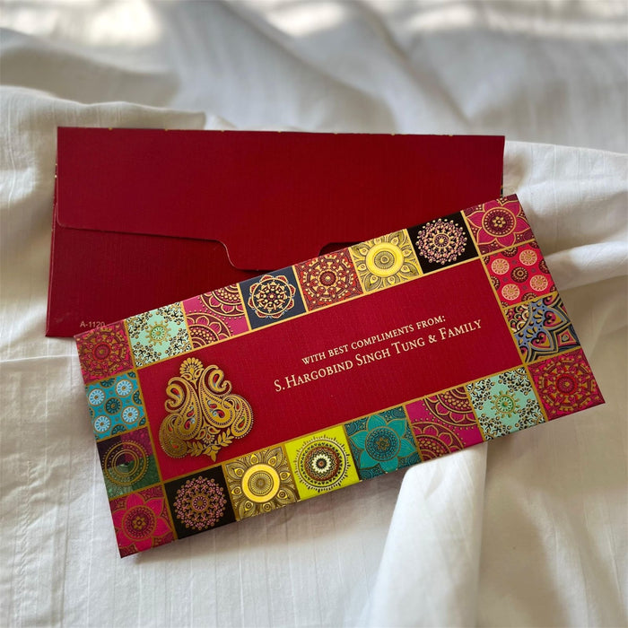 Red velvet shagun envelope by LIFAFEWALA – photo 1 of 7