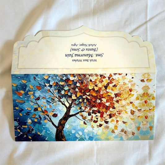 Magical Tree Shagun Envelopes – Velvet Feel Gold Foil Wedding Gift Covers | Lifafewala
