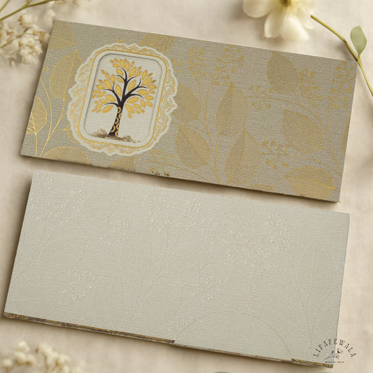 LIFAFEWALA Jumbo Velvet Tree Design Shagun Envelopes