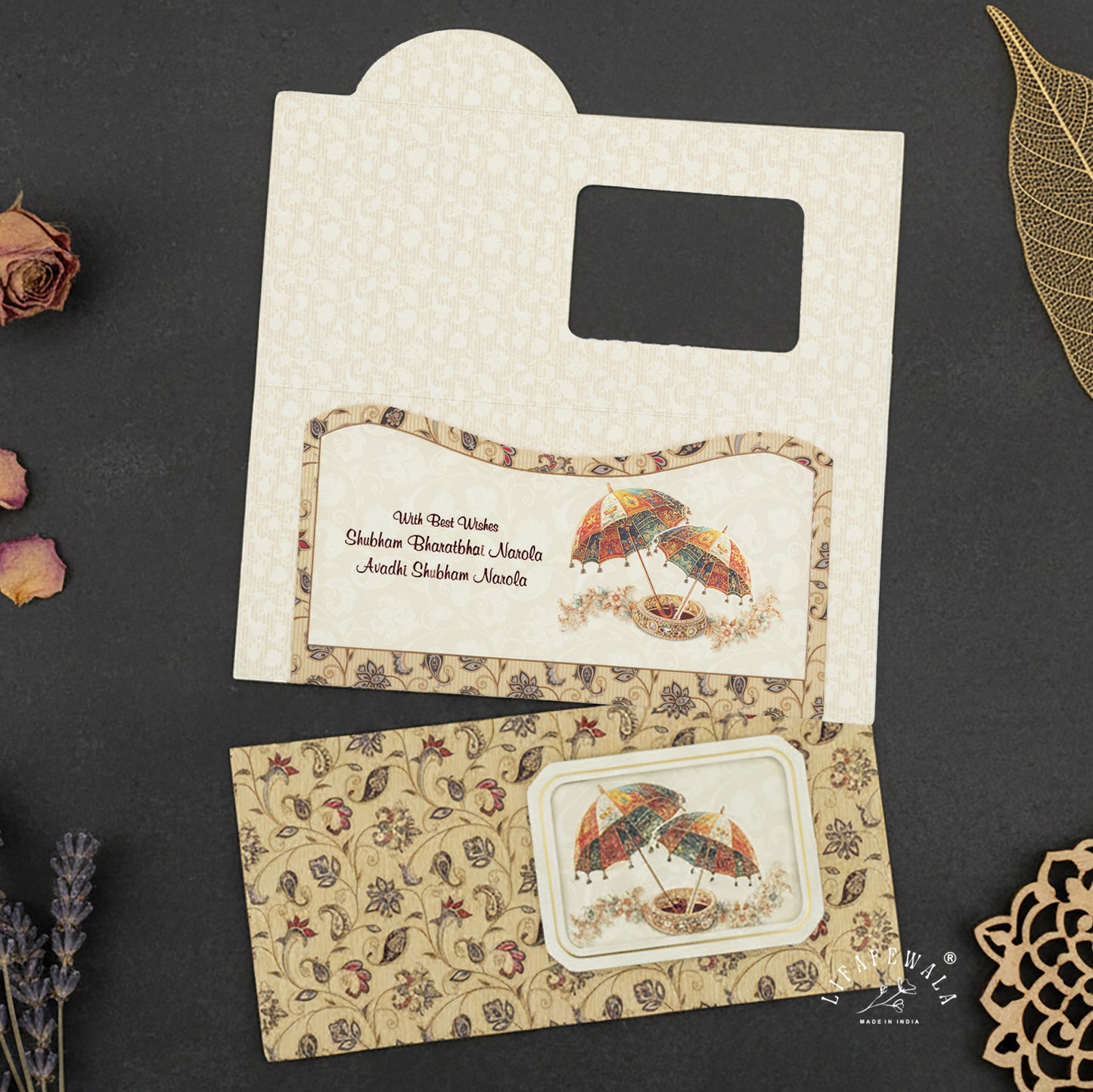 LIFAFEWALA Jumbo Velvet Umbrella Design Shagun Envelope