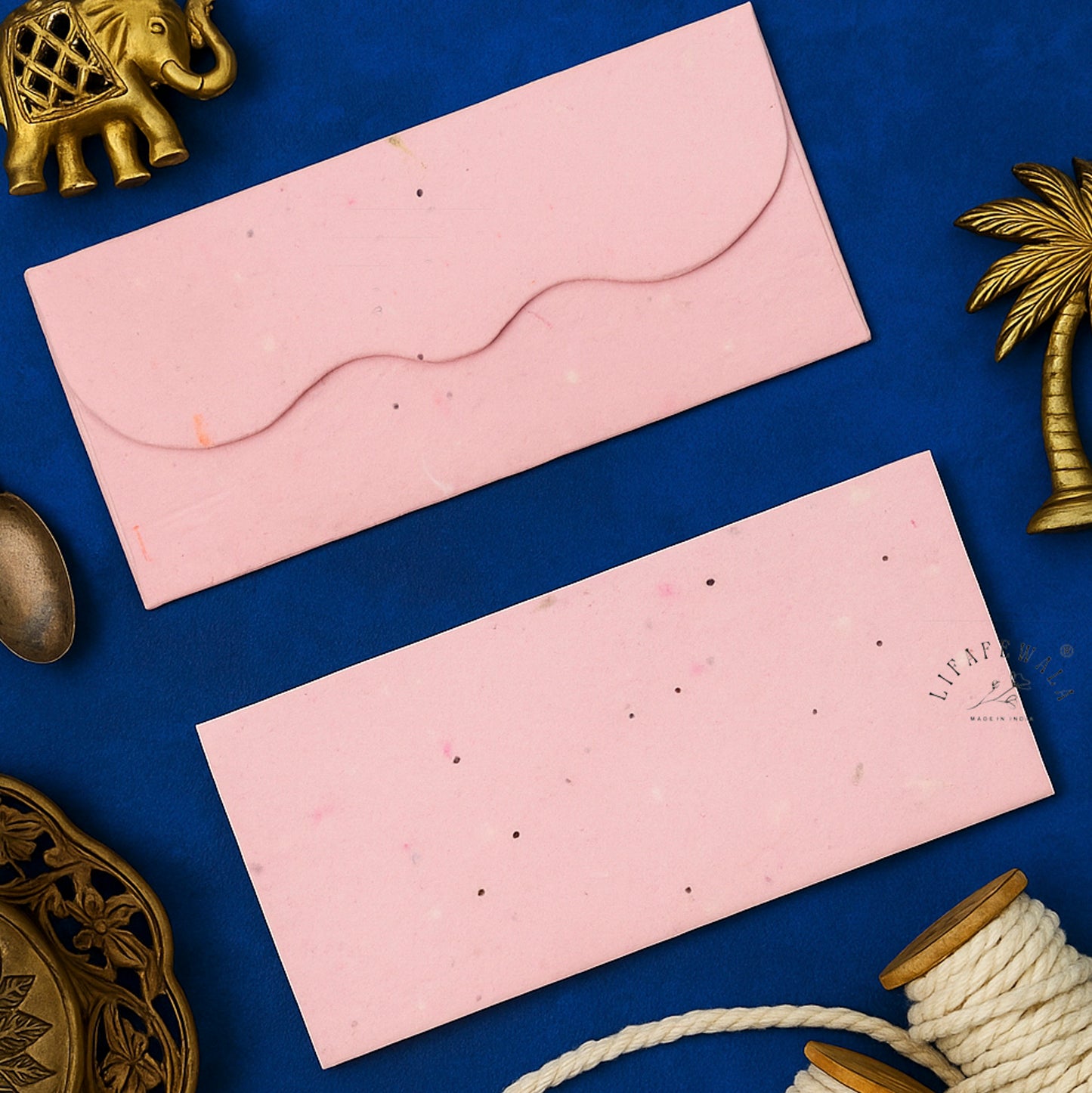 LIFAFEWALA Pink Plantable Salosia Flower Seed Paper Envelopes