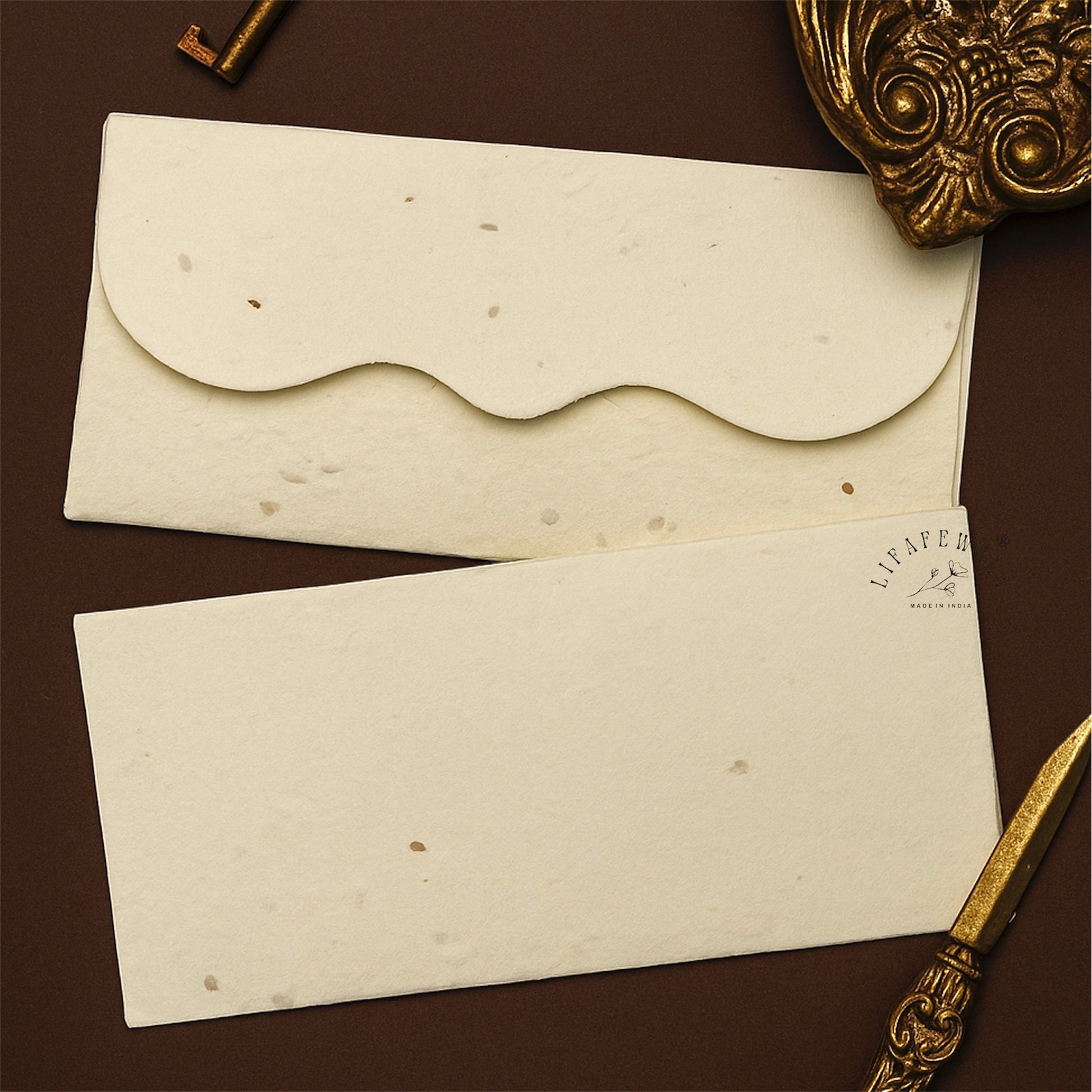 LIFAFEWALA Plantable Tomato Seed Paper Envelopes Cream Color