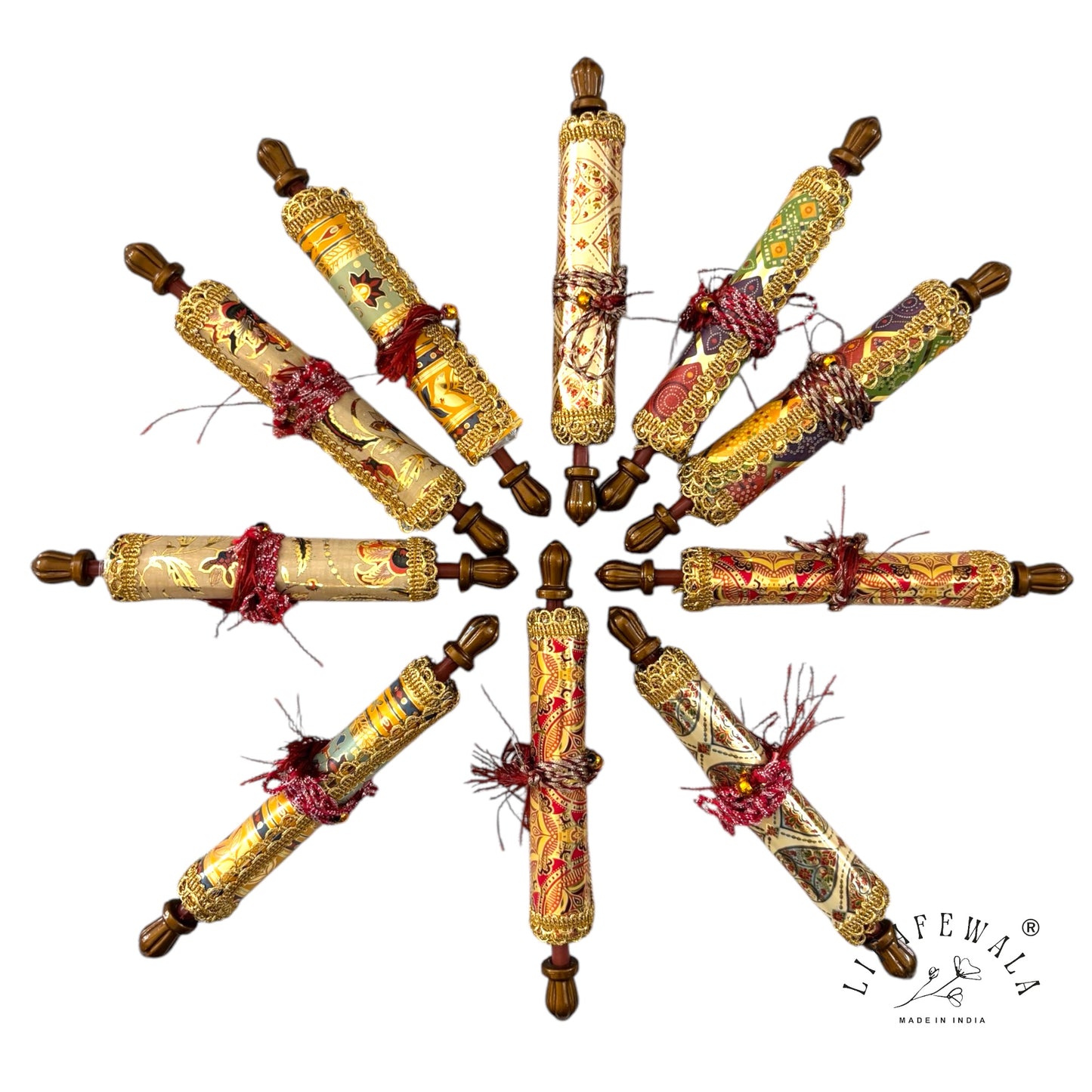 LIFAFEWALA Shahi Farman Scroll Envelopes | Royal Roll Money Covers for Weddings, Birthdays & Engagements (Pack of 20–200)