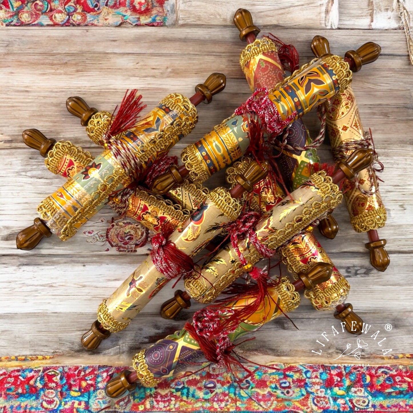 LIFAFEWALA Shahi Farman Scroll Envelopes | Royal Roll Money Covers for Weddings, Birthdays & Engagements (Pack of 20–200)