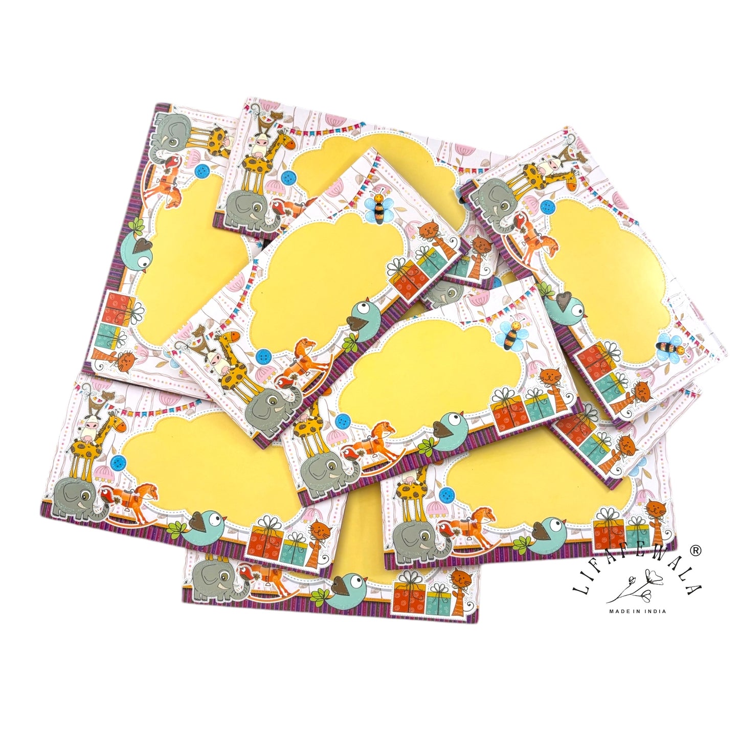 Cute Purple Kids Shagun Lifafa | LIFAFEWALA Colorful 3-Fold Envelopes for Baby Showers & Birthdays (Pack of 20–200)