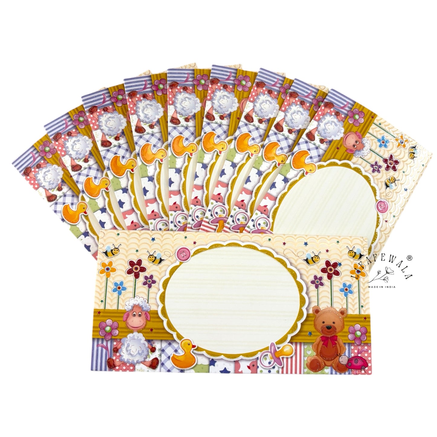 Cute 3-Fold Kids Shagun Lifafa | LIFAFEWALA Colorful Envelopes for Baby Showers, Birthdays & Newborn Gifts (Pack of 20–200)