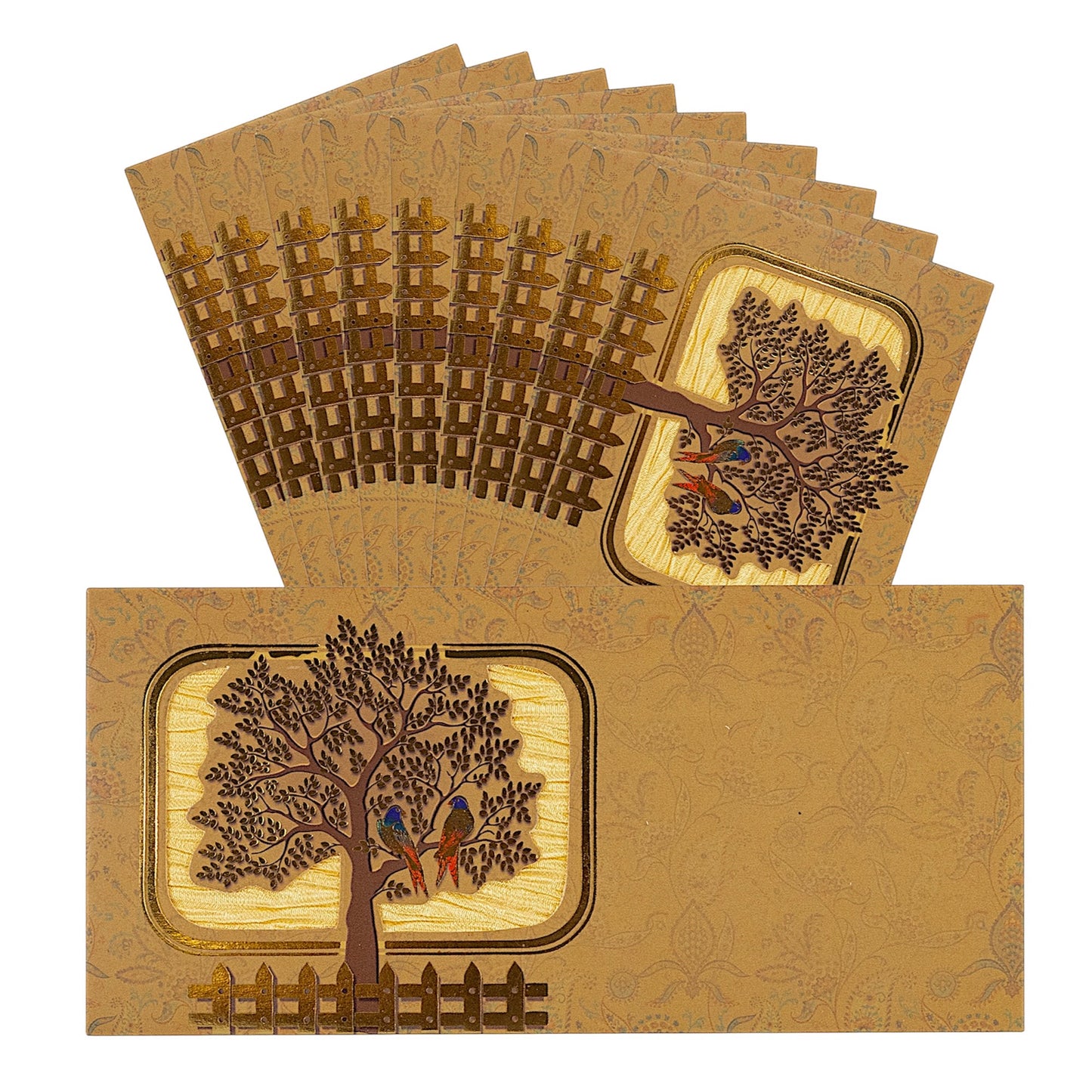 Elegant Tree Design Shagun Lifafa | LIFAFEWALA Golden Gold Foil Envelopes (Pack of 20–200)
