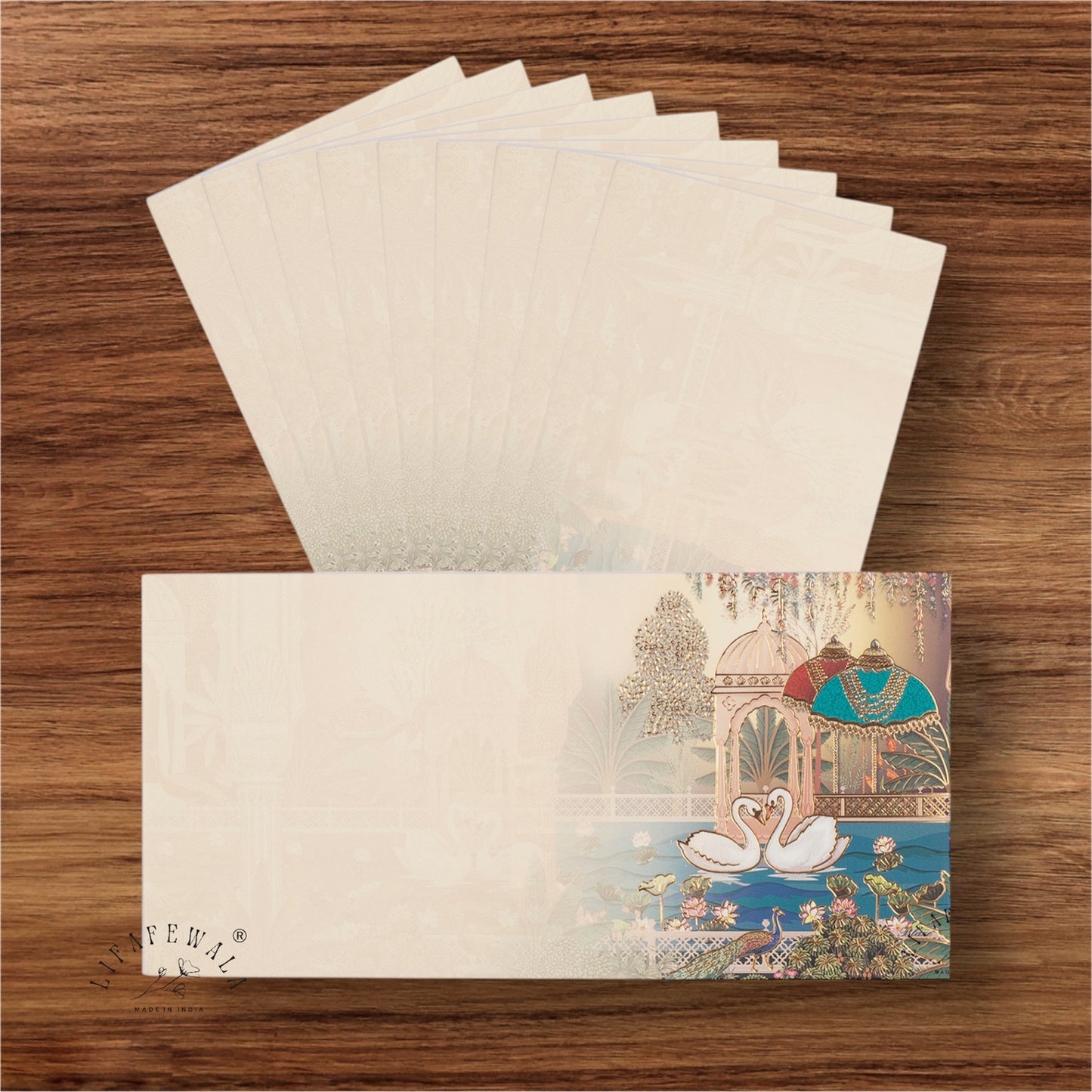Exclusive Gold Foil Shagun Lifafa | LIFAFEWALA Matte Cream Money Envelopes (Pack of 20–200)