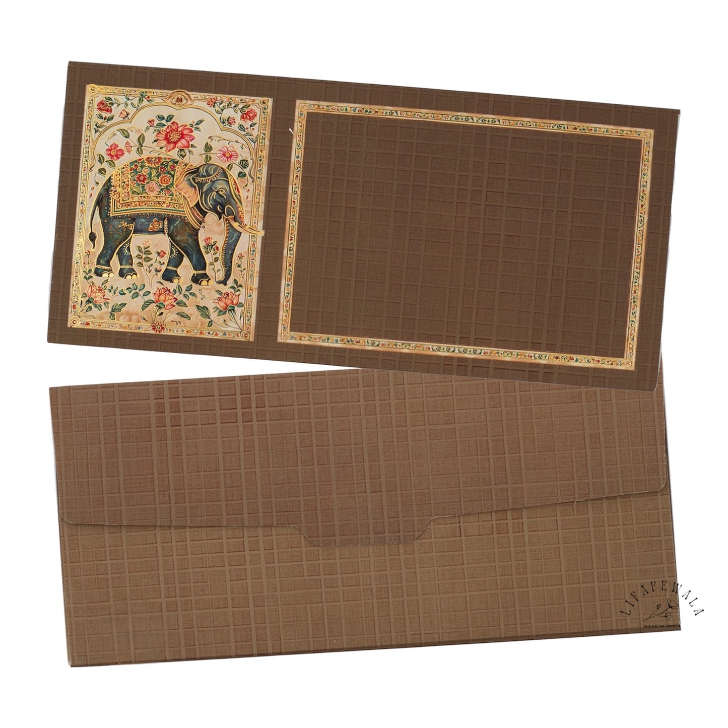 Premium Elephant Design Velvet Envelopes | LIFAFEWALA Shagun Lifafa (Gold Foil, Pack of 20–200)