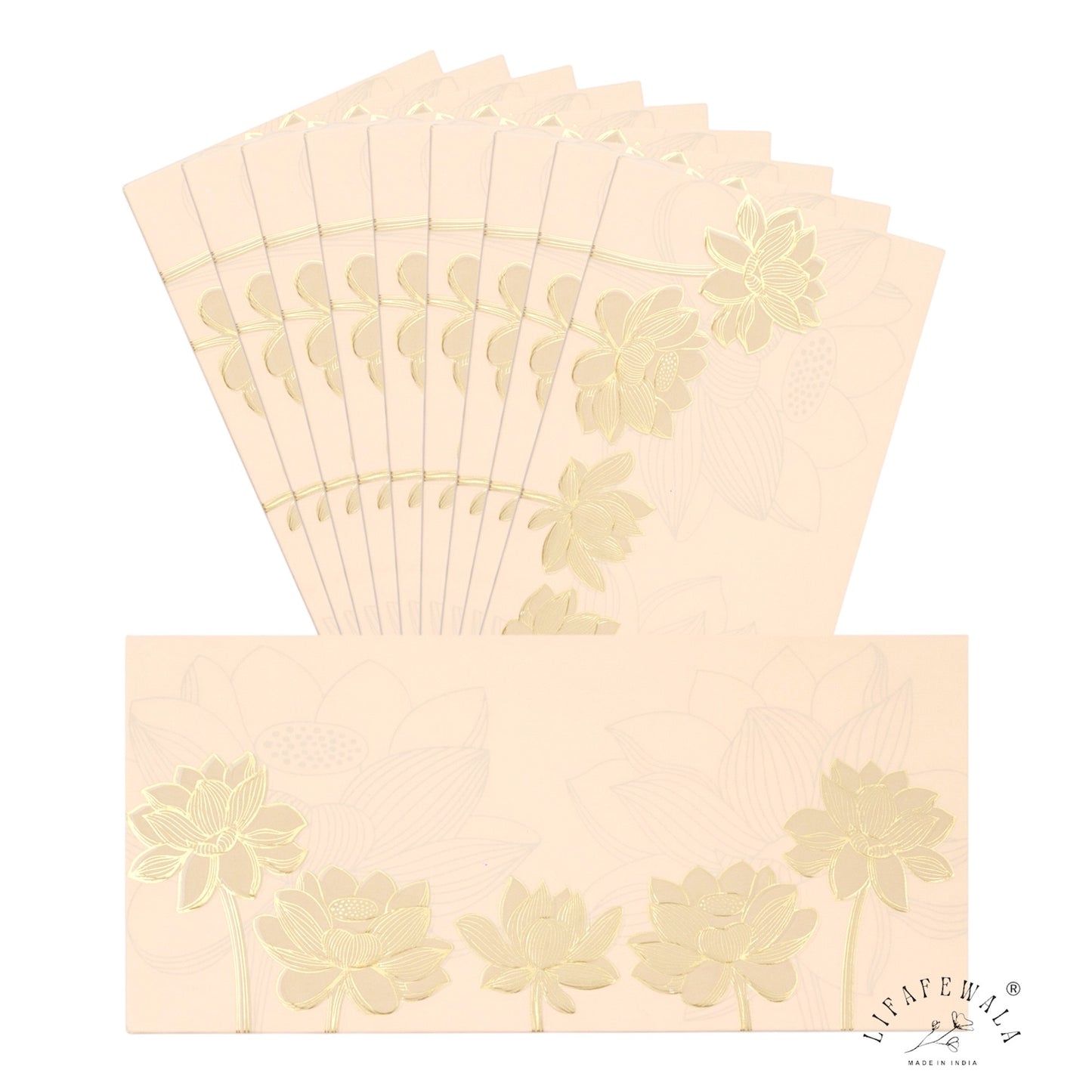Floral Pastel Pink Money Envelopes | LIFAFEWALA Shagun Lifafa (Pack of 20–200)