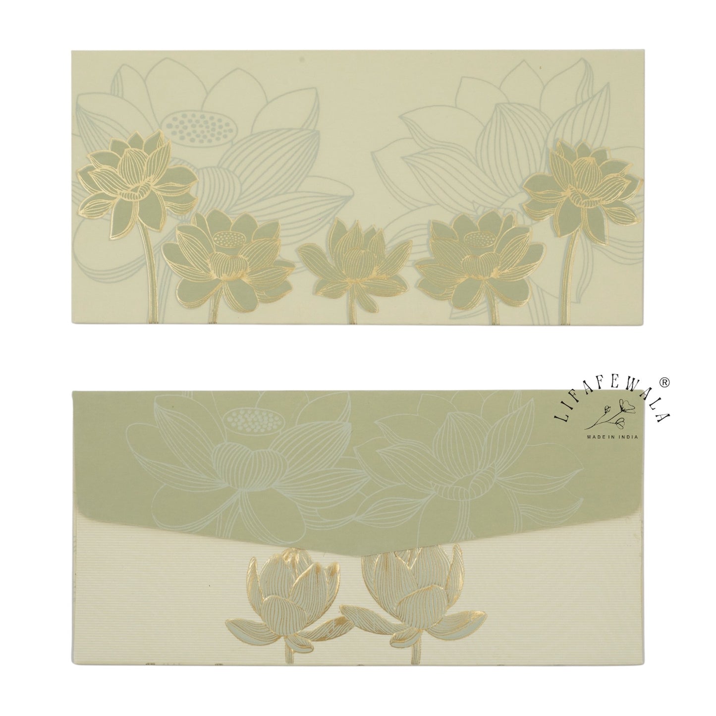 Floral Pastel Green Money Envelopes | LIFAFEWALA Shagun Lifafa (Pack of 20–200)