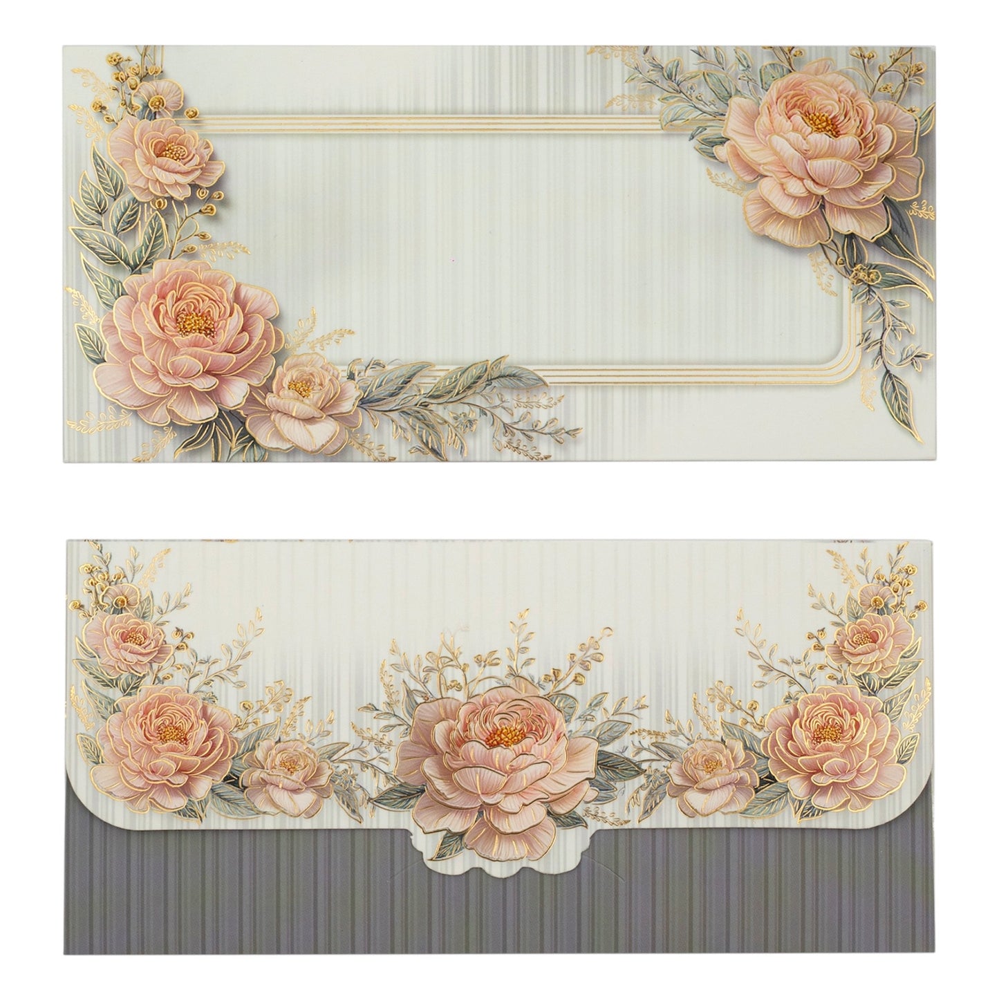 Floral White Velvet Finish Money Envelopes | LIFAFEWALA Shagun Lifafa (Gold Foil, Pack of 20–200)
