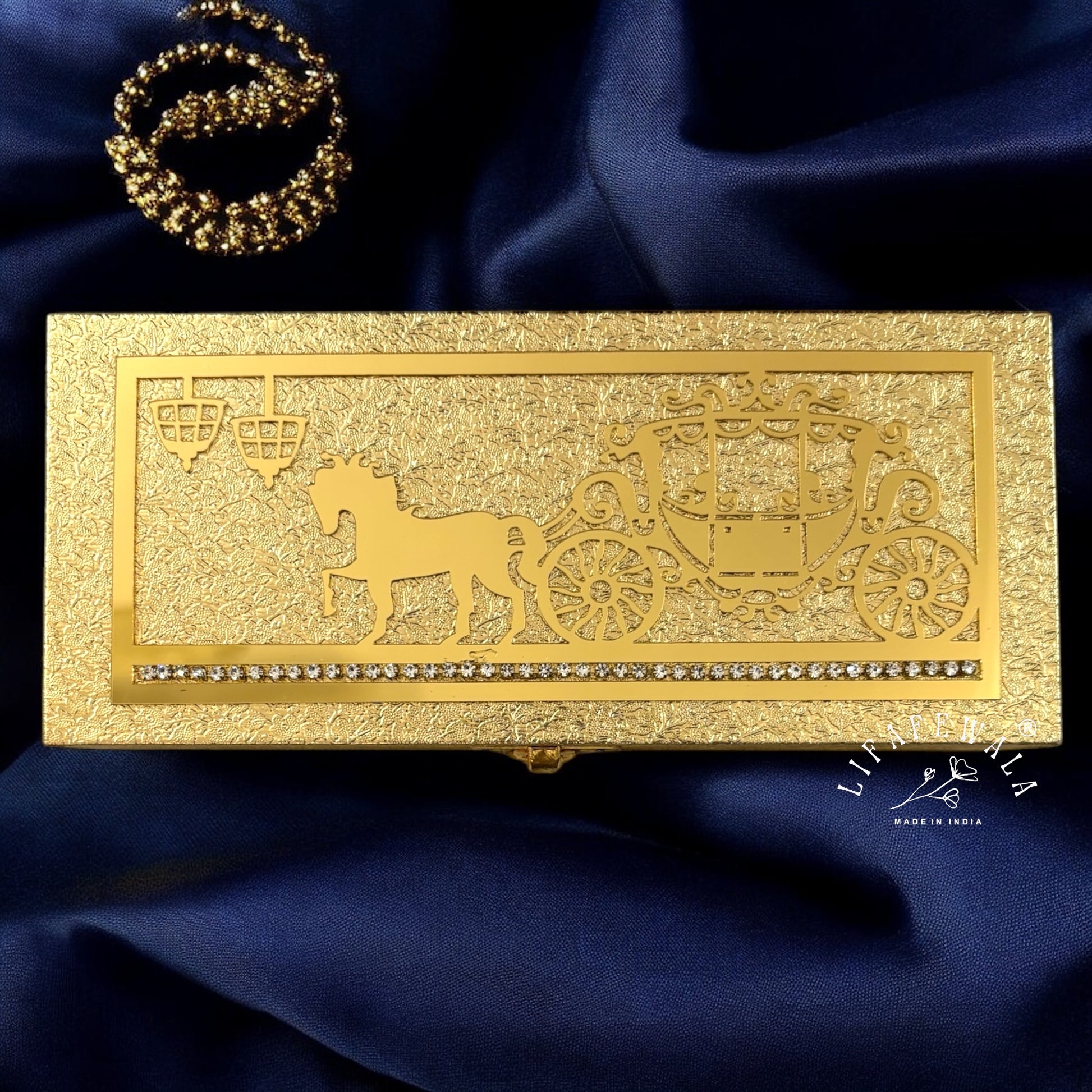 Rectangular Wedding Cash Box with Velvet Interior