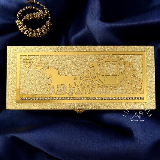 Rectangular Wedding Cash Box with Velvet Interior