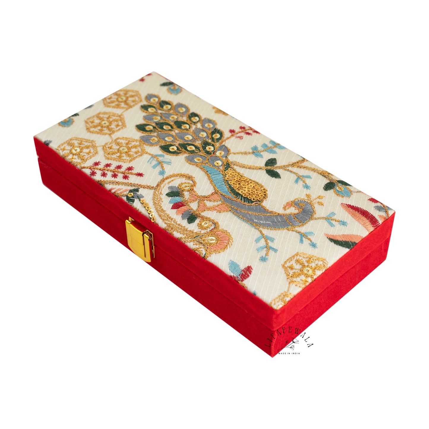 Red Velvet Cash Gaddi Box for Wedding Gifting