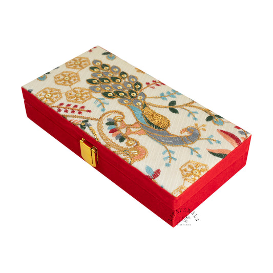 Red Velvet Cash Gaddi Box for Wedding Gifting