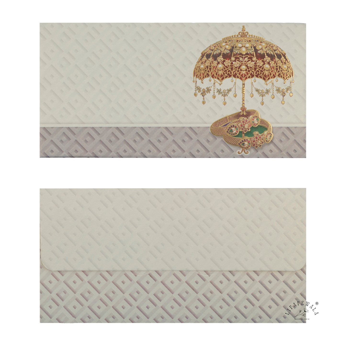 Gold Foil Umbrella Shagun Envelopes | LIFAFEWALA (Scented Metallic, Pack of 20–200)