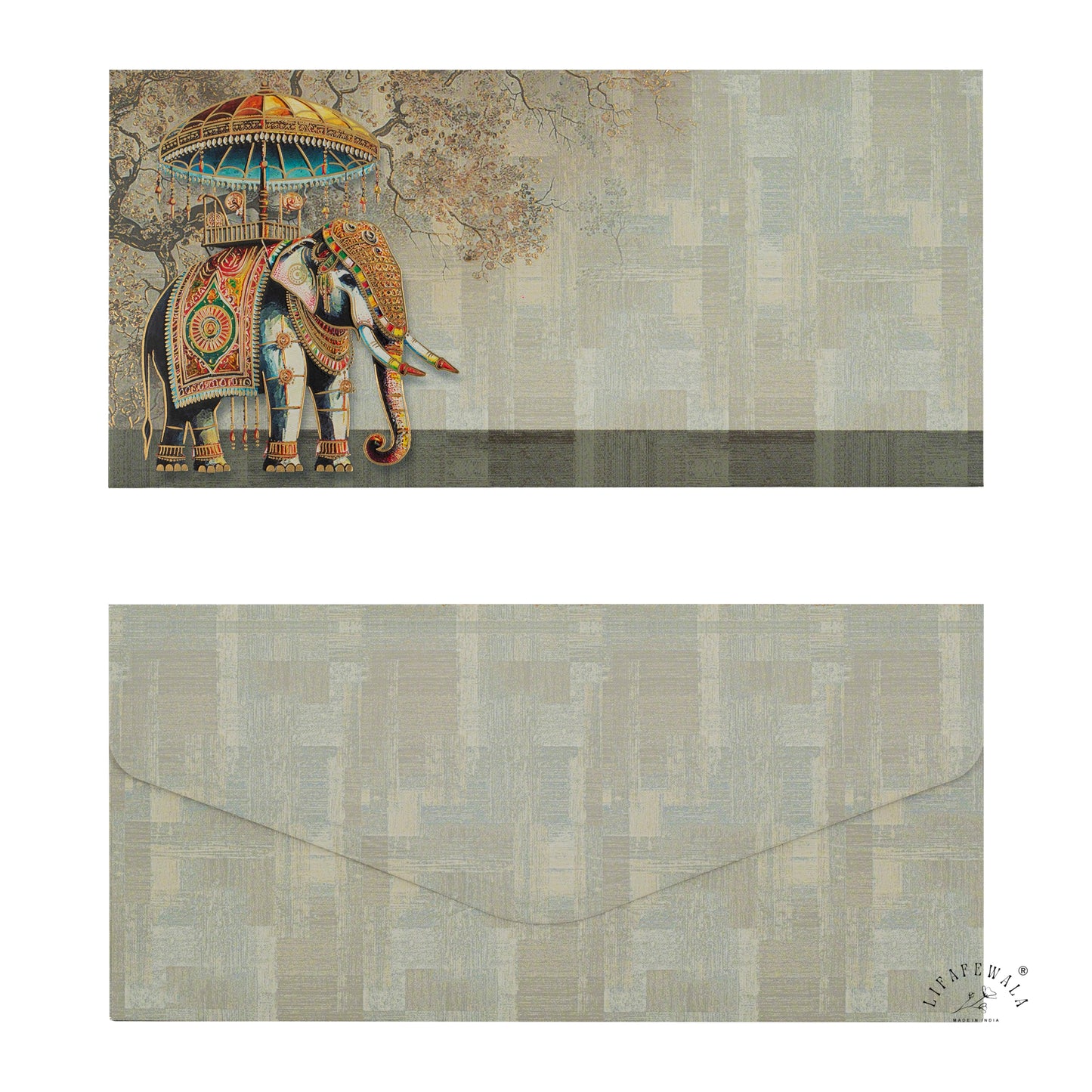 Elephant Gold Foil Shagun Envelopes | LIFAFEWALA (Matte Finish, Pack of 20–200)