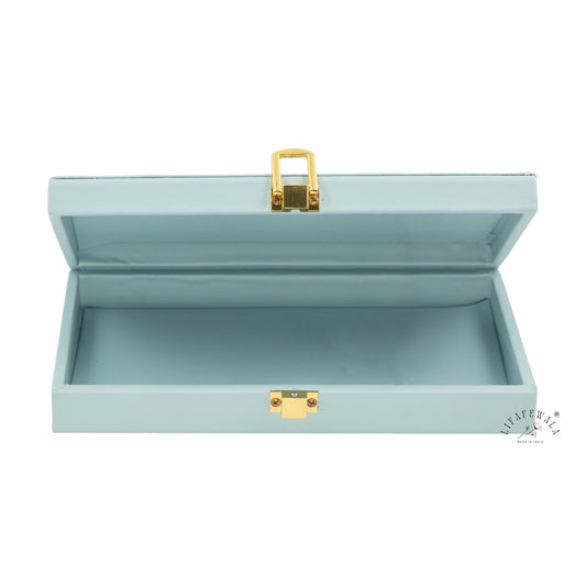 Decorative Pastel Blue Handcrafted Gaddi Box – Premium Shagun, Cash & Jewellery Gift Box | Lifafewala