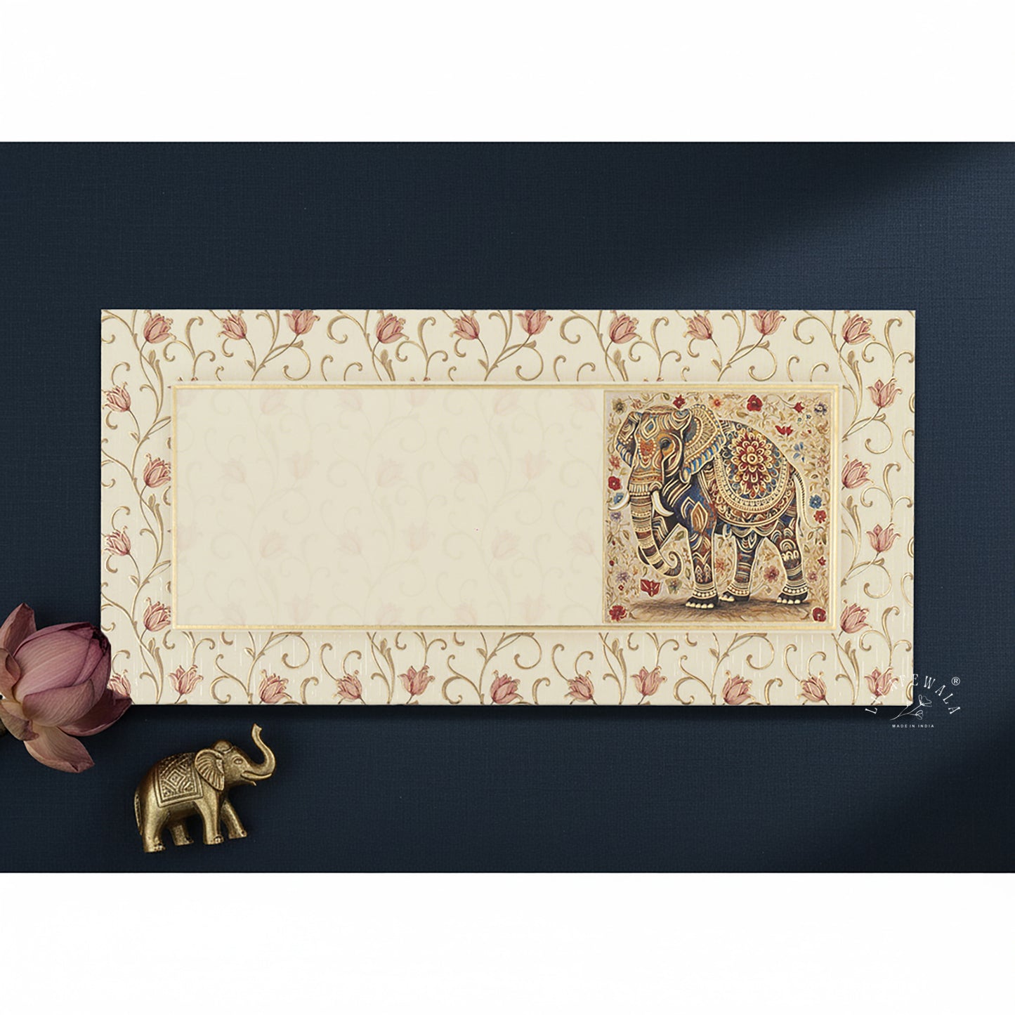 Designer Elephant Shagun Envelopes – Velvet Feel with UV Finish Premium Wedding Gift Covers | Lifafewala