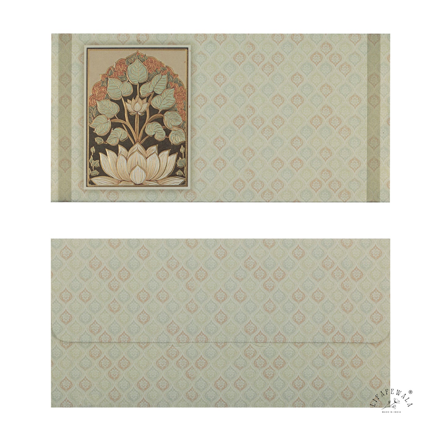 Gold Foil Floral Shagun Envelopes | LIFAFEWALA (Scented Metallic, Pack of 20–200)