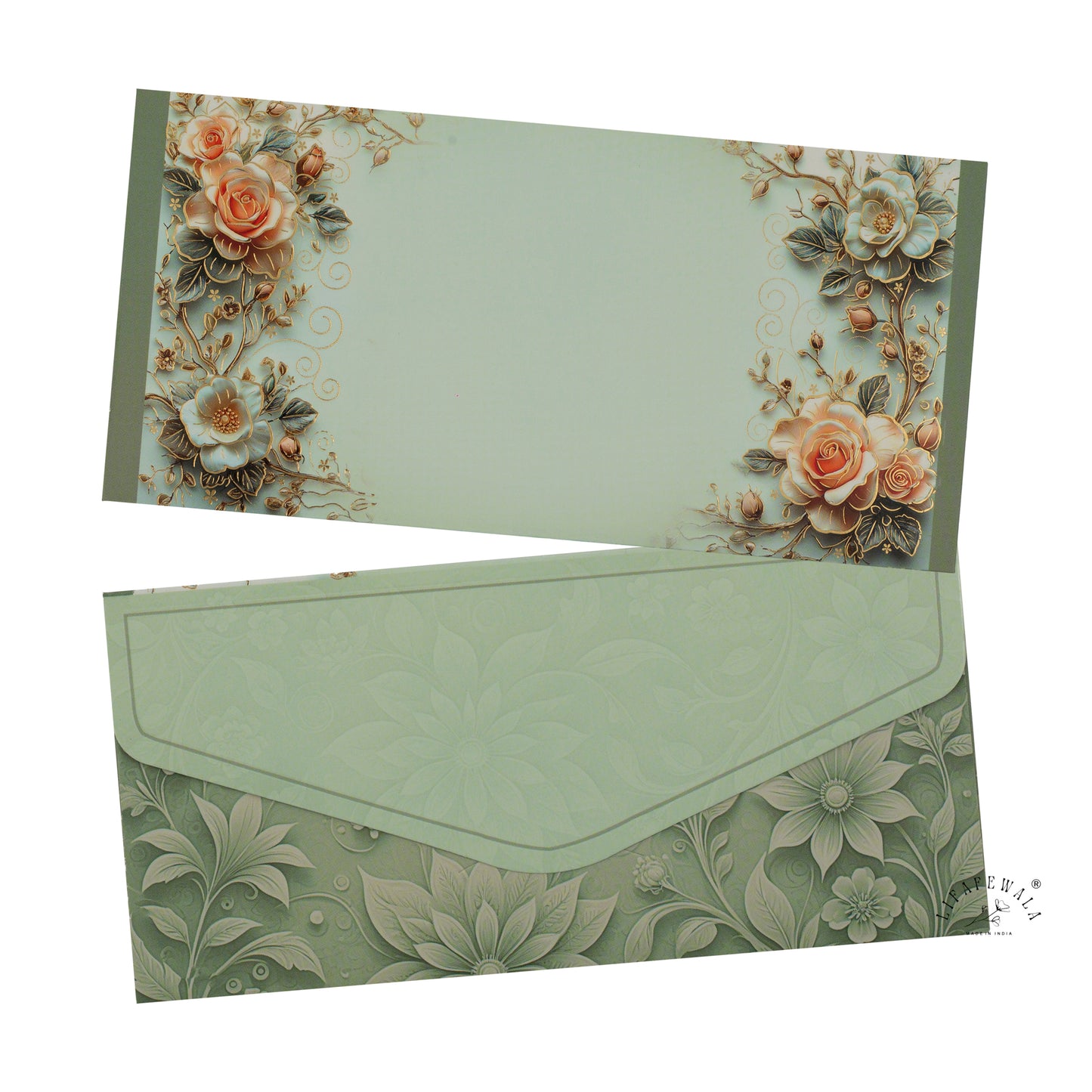 Floral Gold Foil UV Shagun Envelopes | LIFAFEWALA (Matte Finish, Pack of 20–200)