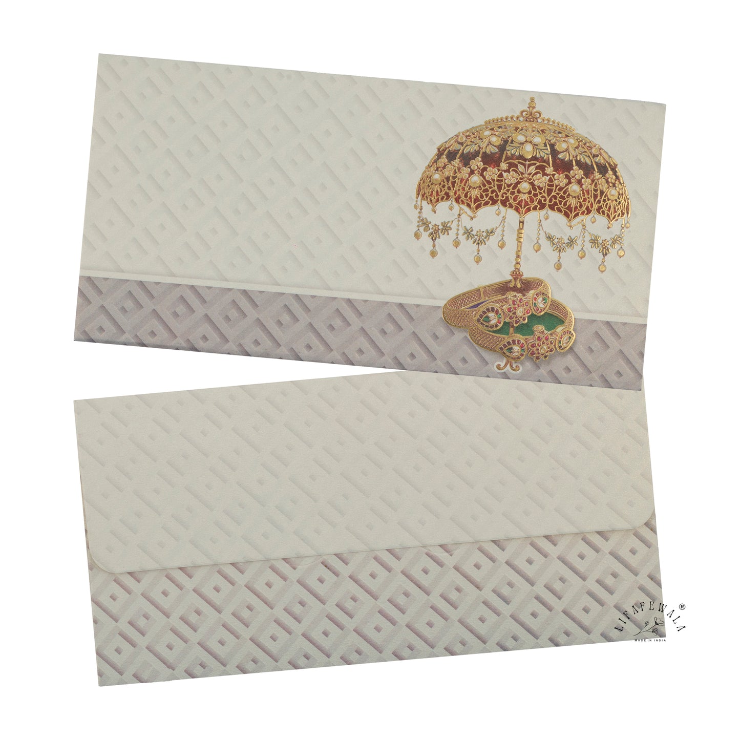 Gold Foil Umbrella Shagun Envelopes | LIFAFEWALA (Scented Metallic, Pack of 20–200)