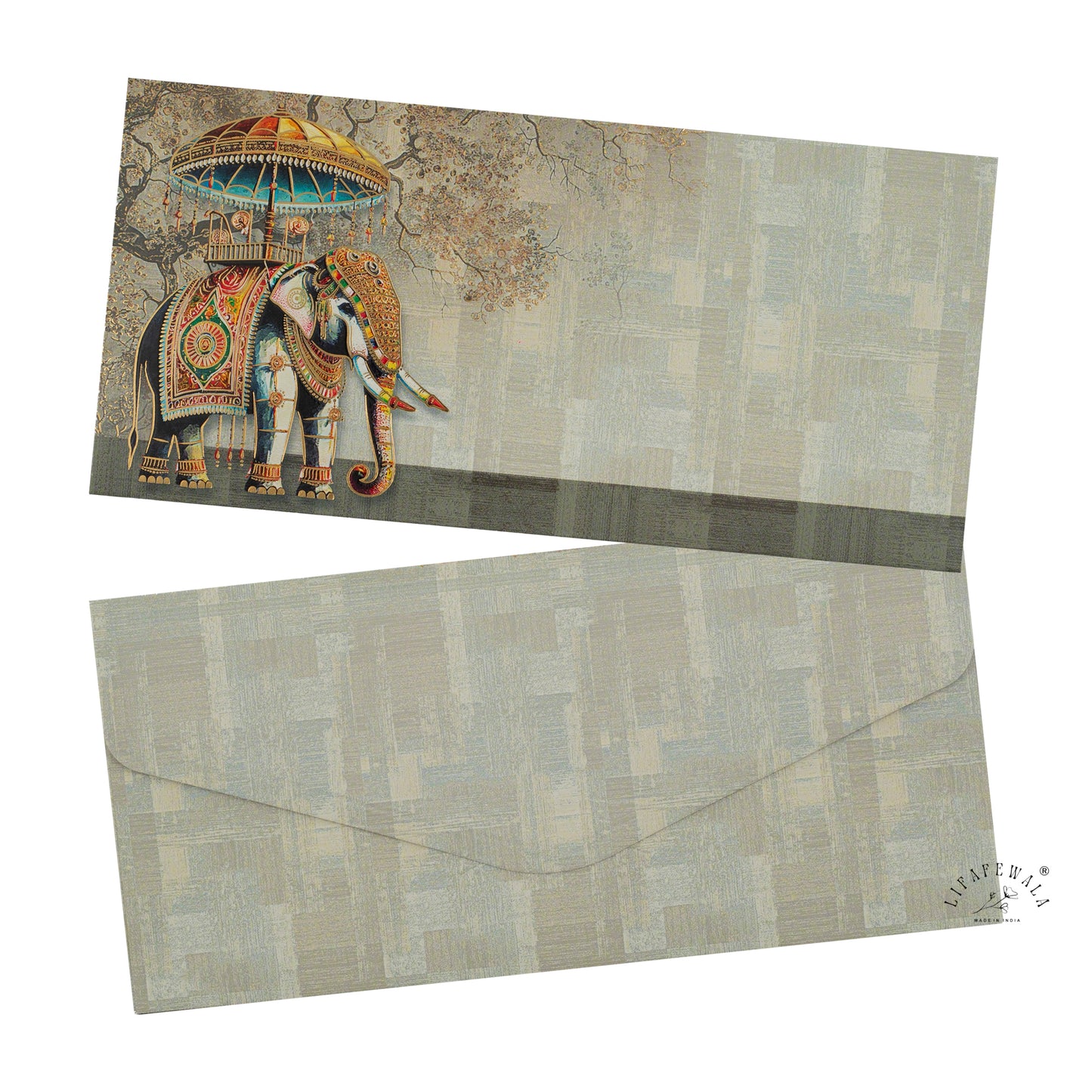 Elephant Gold Foil Shagun Envelopes | LIFAFEWALA (Matte Finish, Pack of 20–200)