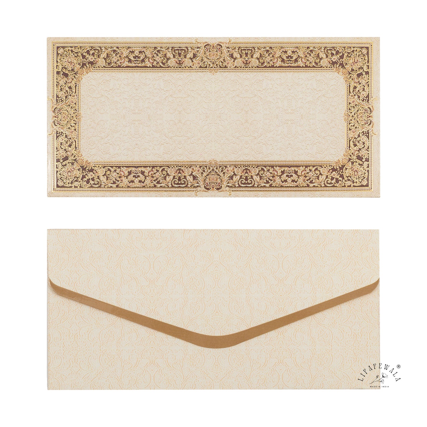 Floral Design Shagun Envelopes – Velvet Finish Gold Foil & UV Tuck Flap Gift Covers | Lifafewala