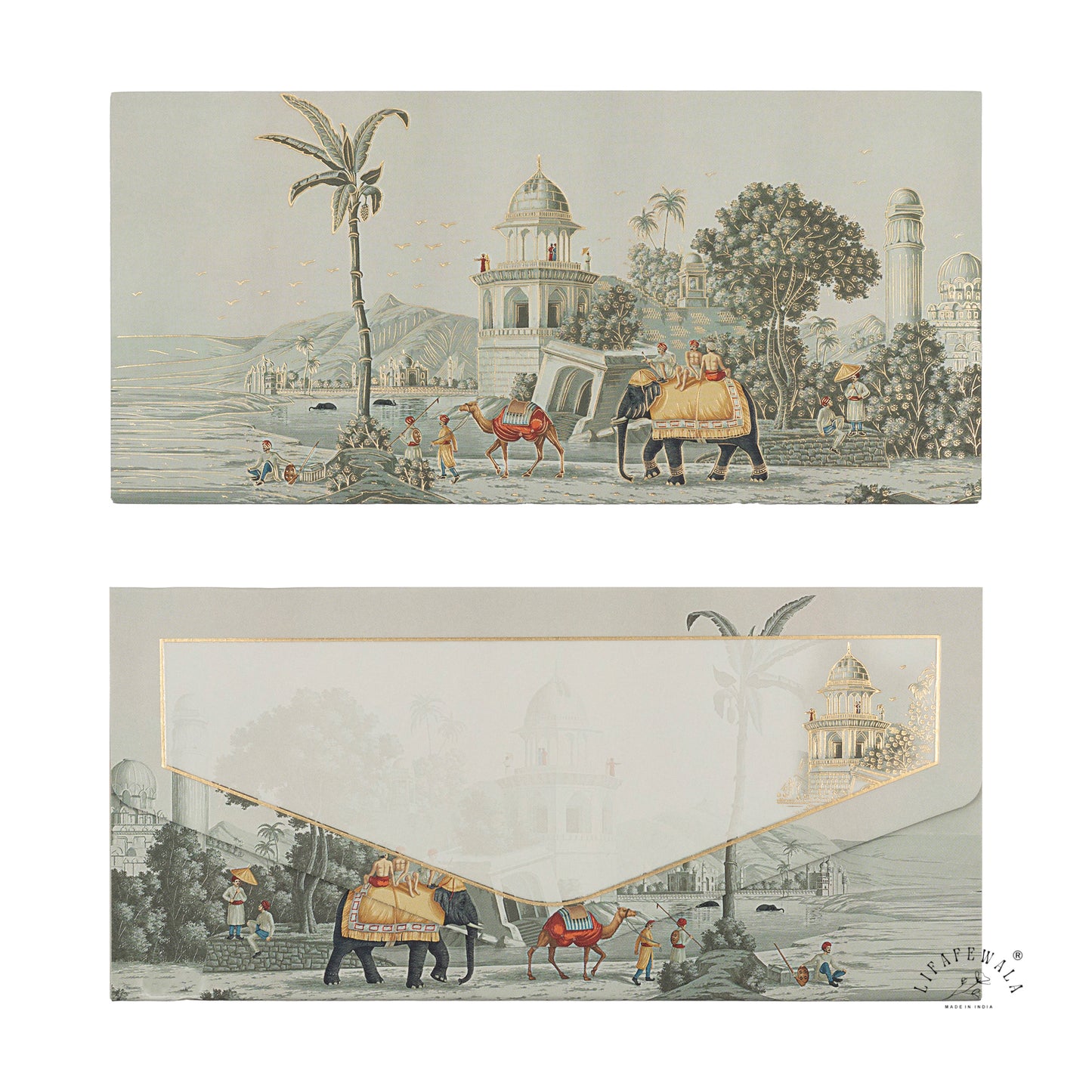 Premium Ethnic Artistic Shagun Envelopes – Velvet Feel Gold Foil with UV Finish Gift Covers | Lifafewala