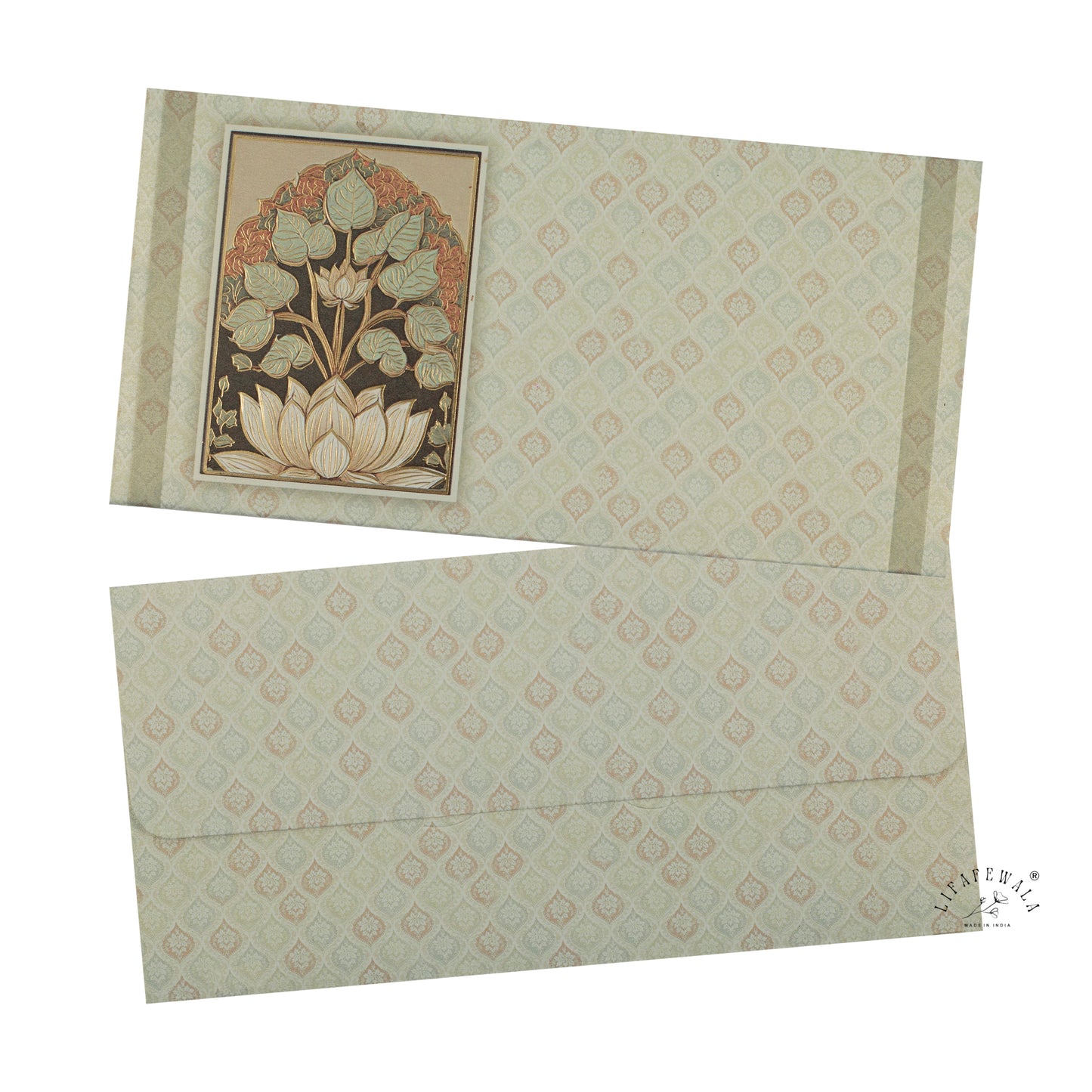 Gold Foil Floral Shagun Envelopes | LIFAFEWALA (Scented Metallic, Pack of 20–200)