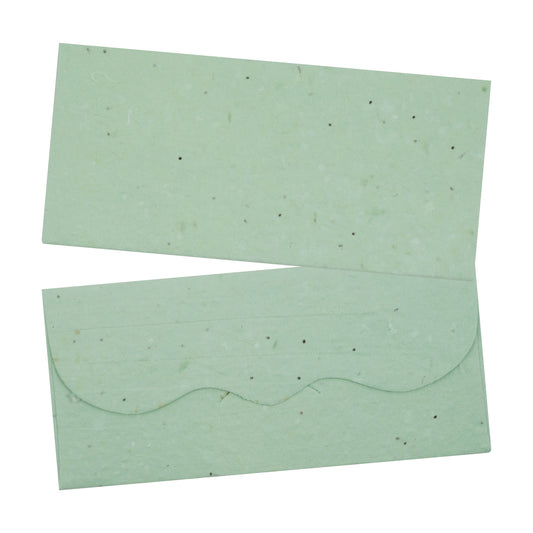 LIFAFEWALA Seed Paper Eco-Friendly Envelopes | Biodegradable Handmade Basil Seed Envelopes (Mint Green, Pack of 20–200)