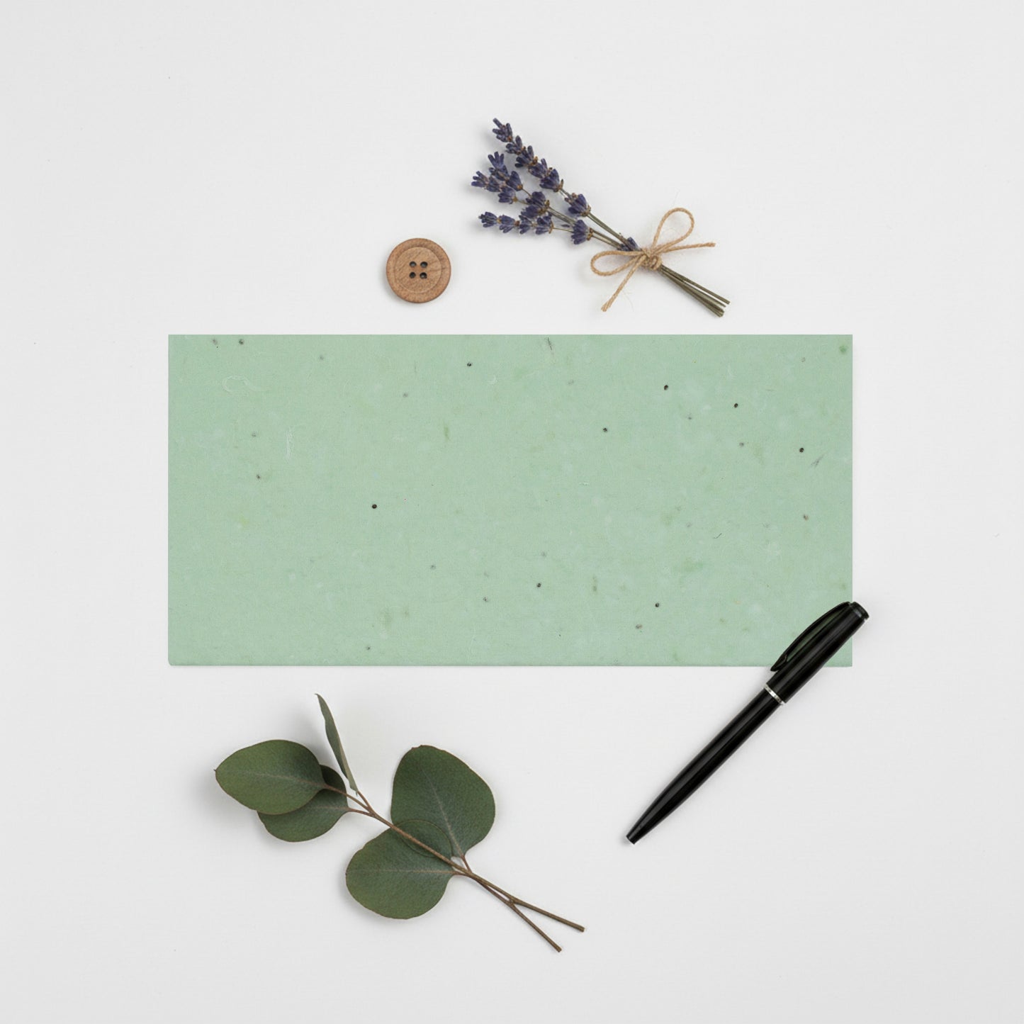 LIFAFEWALA Seed Paper Eco-Friendly Envelopes | Biodegradable Handmade Basil Seed Envelopes (Mint Green, Pack of 20–200)