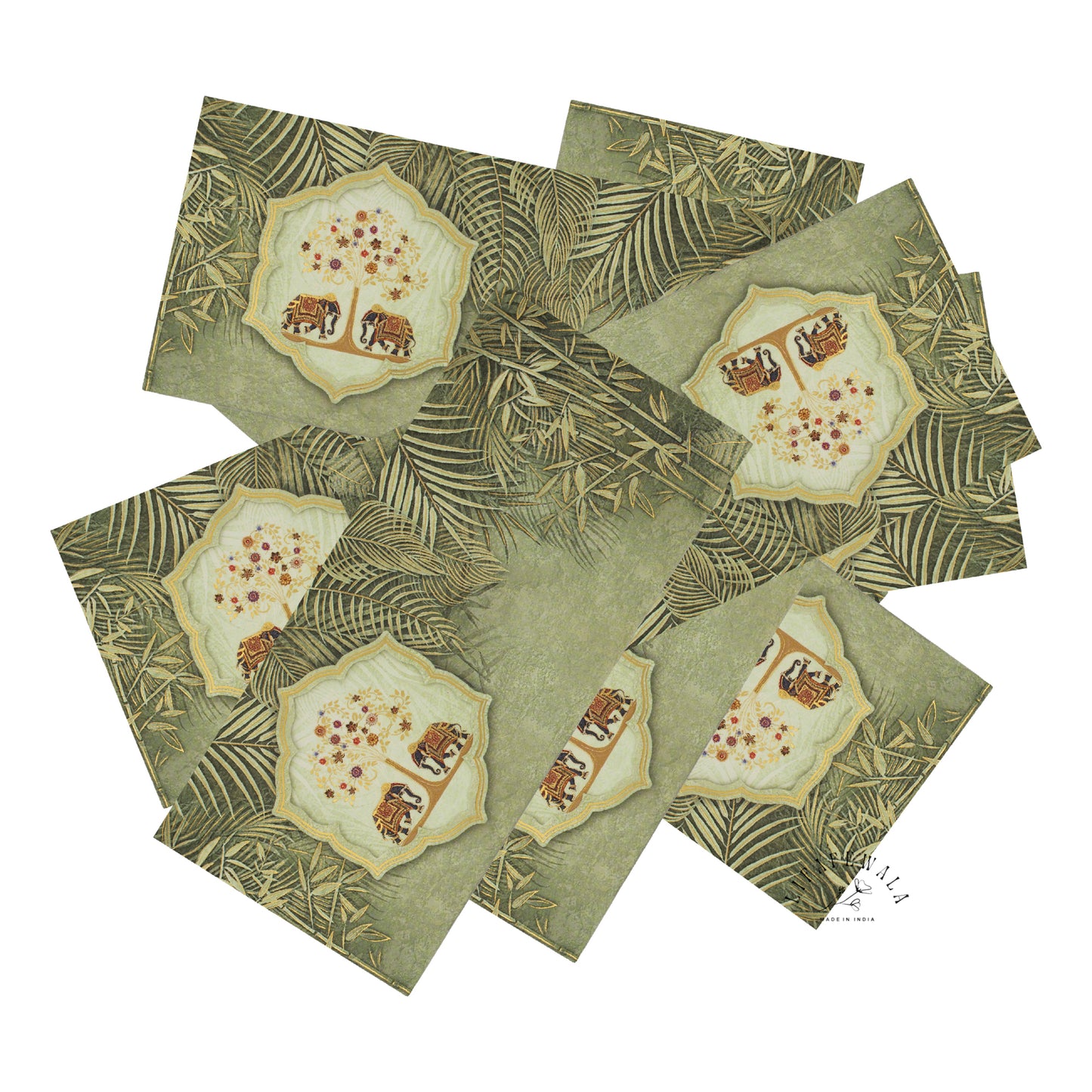 LIFAFEWALA Velvet Elephant Design Jumbo Shagun Envelopes | Gold Foil Premium Cash Lifafa (Pack of 20–200)