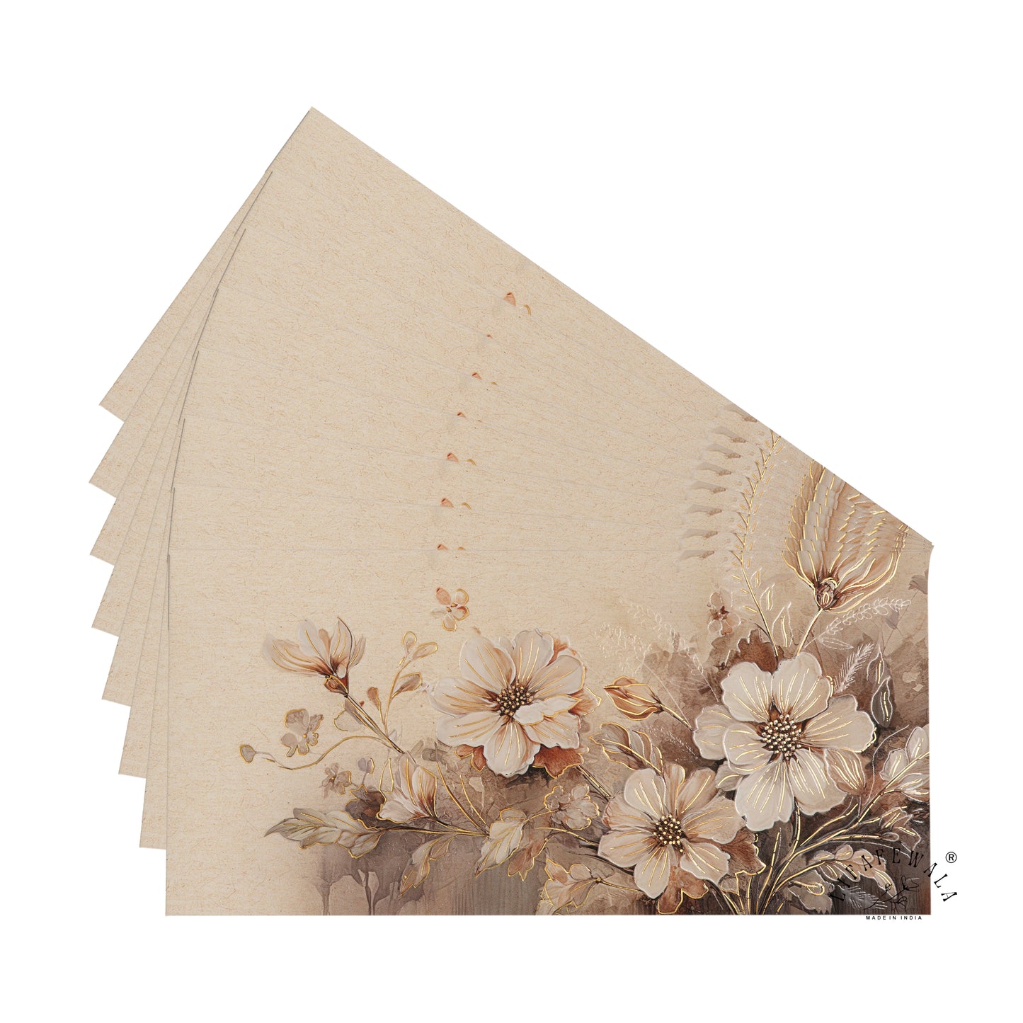 Velvet Touch Floral Design With Gold Foil & UV Printed Shagun Envelopes | Premium Money Gift Covers for All Occasions – Lifafewala