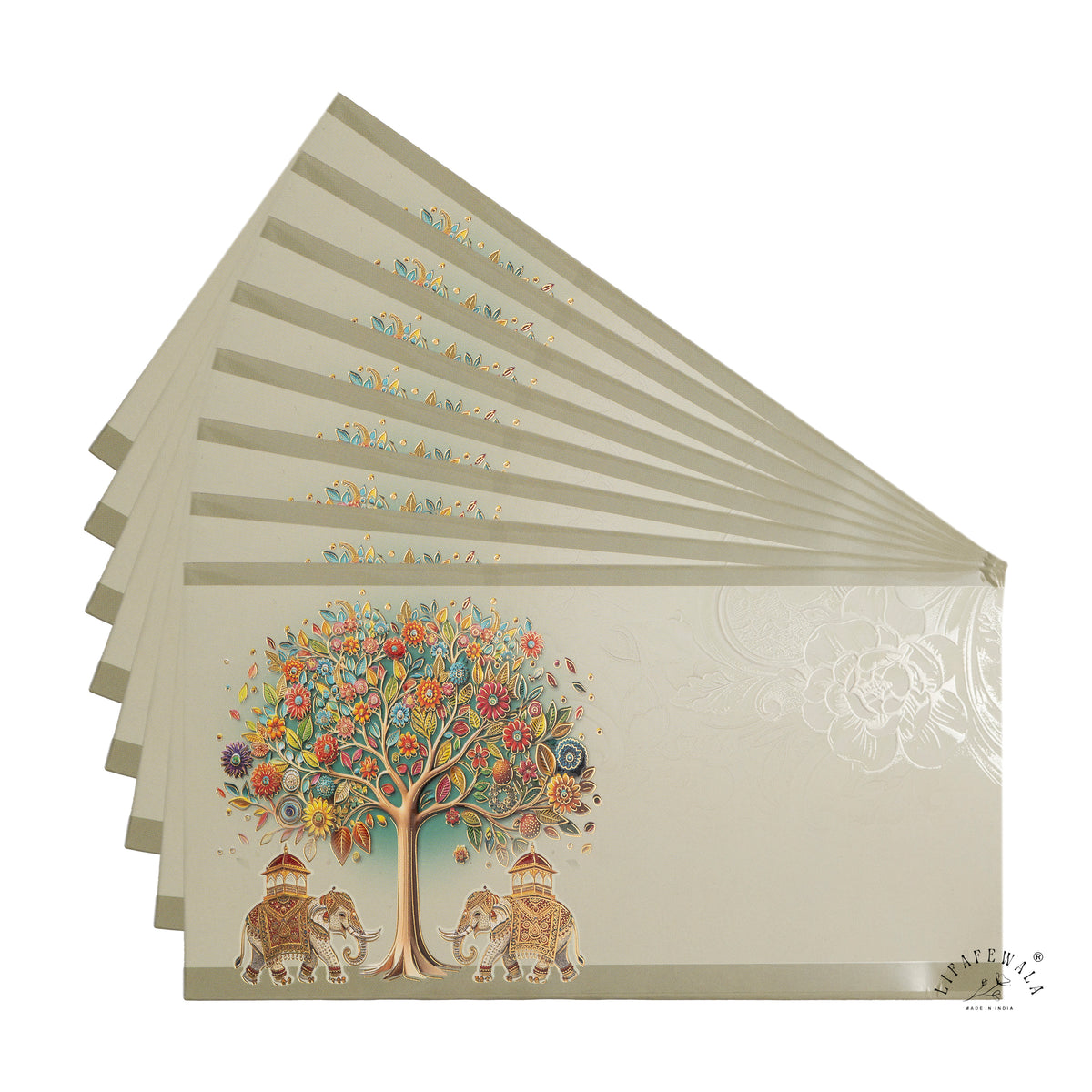 Premium Elephant Design Shagun Envelopes – Stylish 3D Pop Up in Matte Finish with Gold Foil & UV | Lifafewala (Copy)