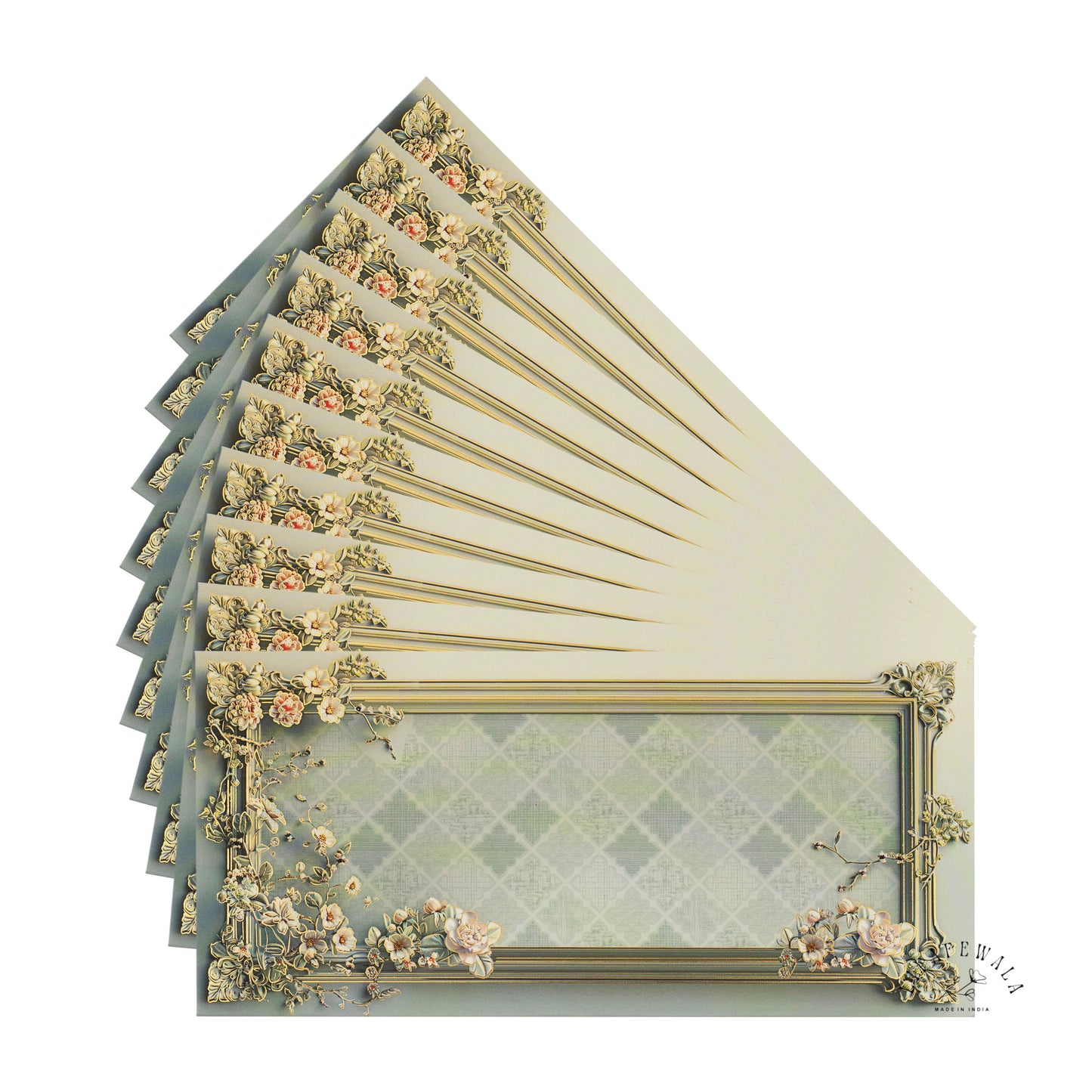 Floral Velvet Feel Money Envelopes | LIFAFEWALA Shagun Lifafa (Pack of 20–200)