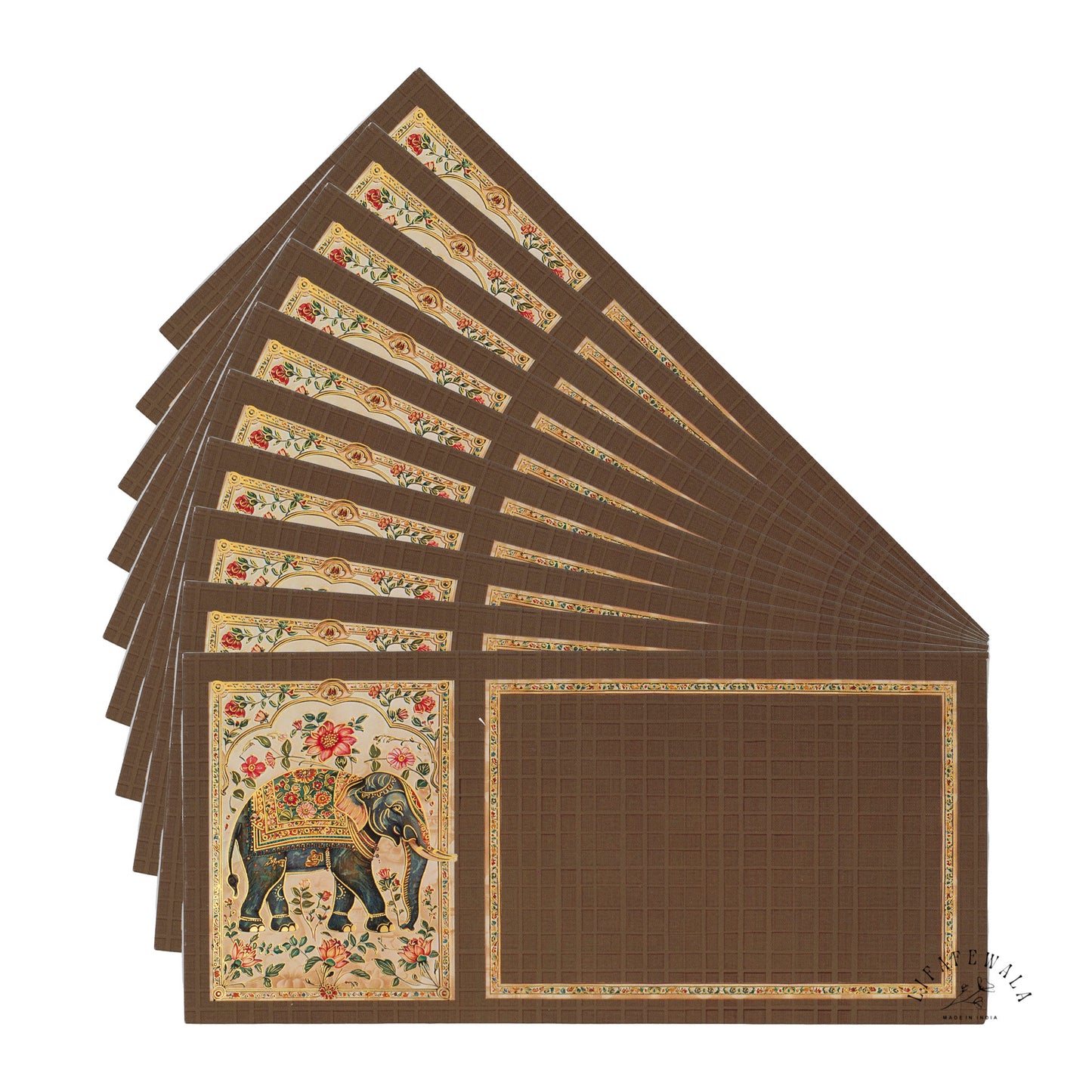 Premium Elephant Design Velvet Envelopes | LIFAFEWALA Shagun Lifafa (Gold Foil, Pack of 20–200)