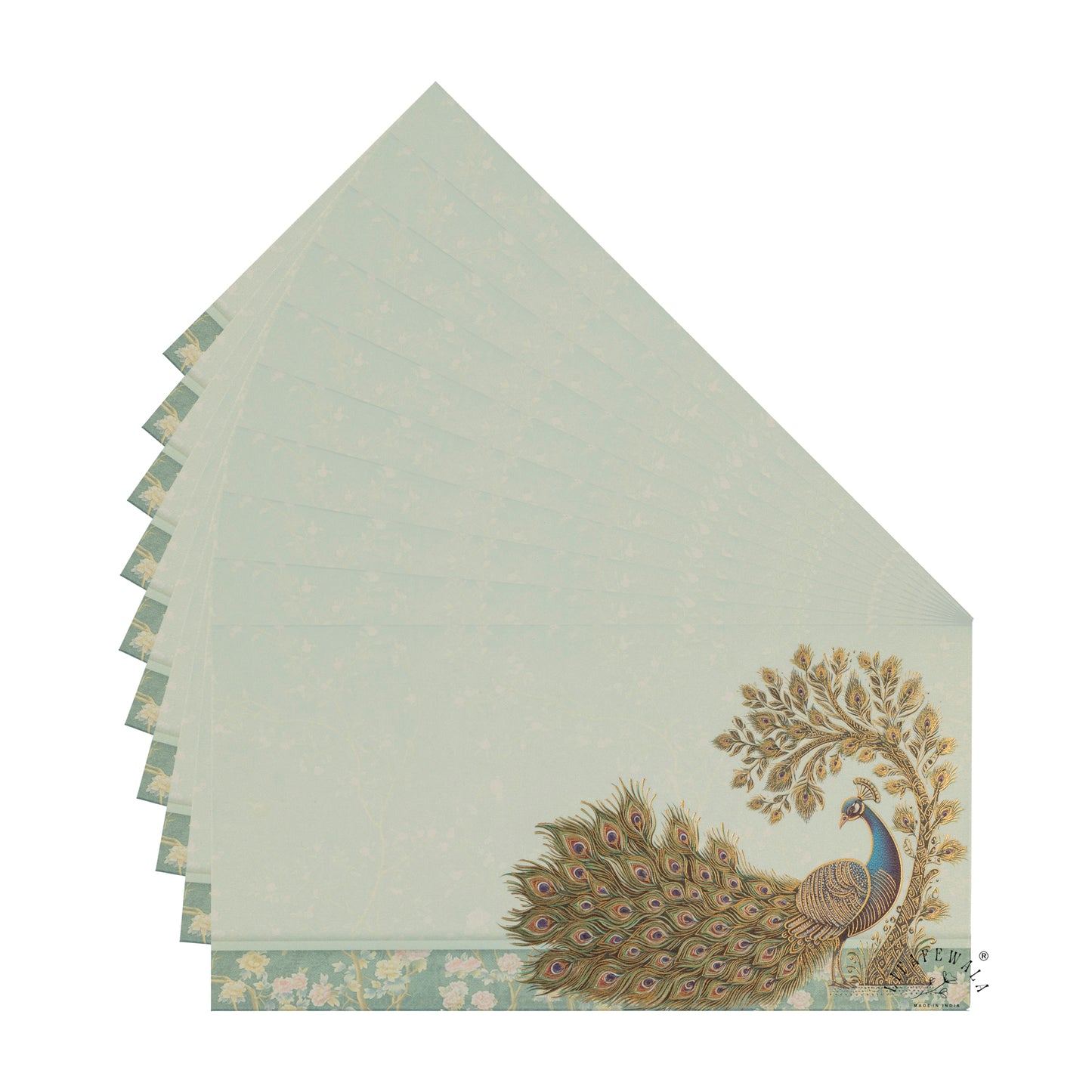 Gold Foil Peacock Shagun Envelopes | LIFAFEWALA (Scented Metallic, Pack of 20–200)