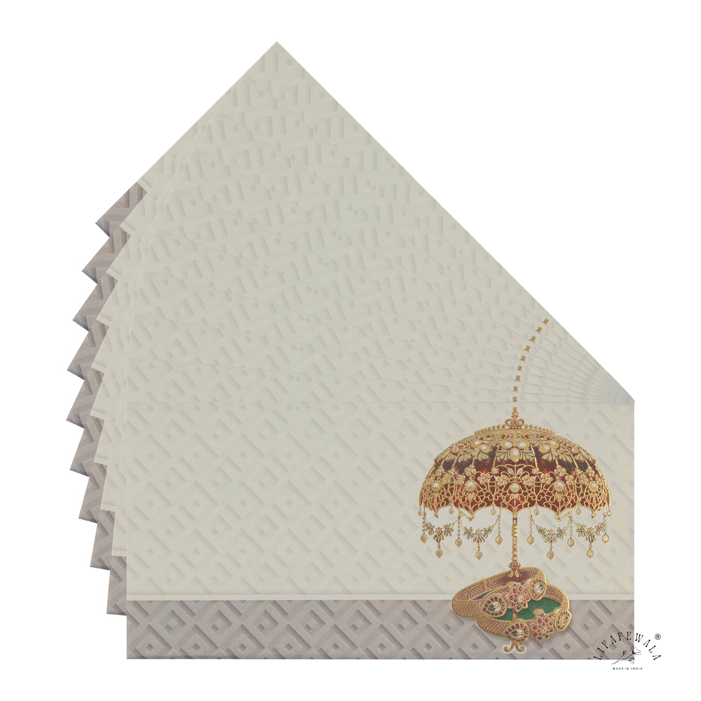 Gold Foil Umbrella Shagun Envelopes | LIFAFEWALA (Scented Metallic, Pack of 20–200)