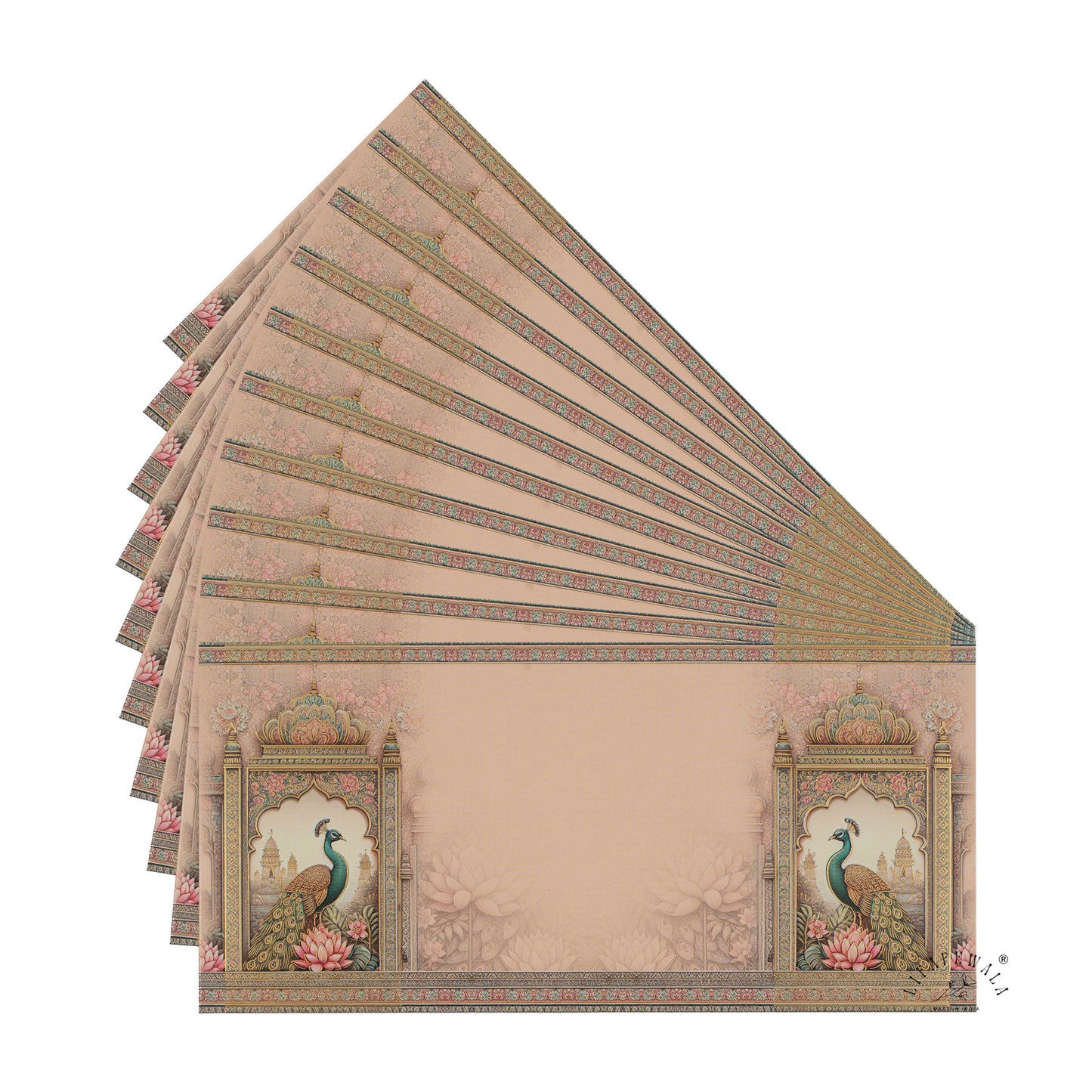 Peacock Gold Foil Shagun Envelopes | LIFAFEWALA (Matte Finish, Pack of 20–200)