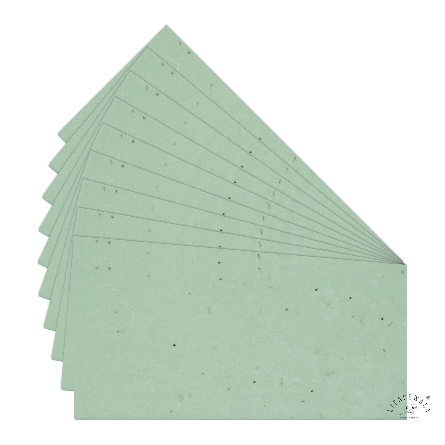 LIFAFEWALA Seed Paper Eco-Friendly Envelopes | Biodegradable Handmade Basil Seed Envelopes (Mint Green, Pack of 20–200)