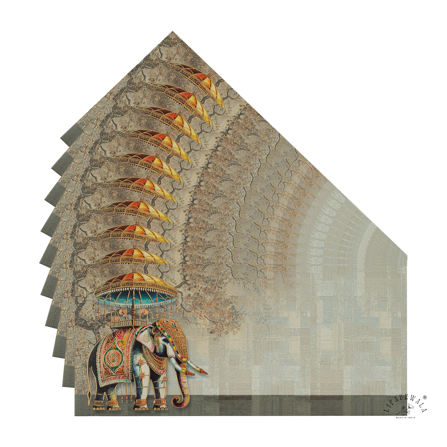 Elephant Gold Foil Shagun Envelopes | LIFAFEWALA (Matte Finish, Pack of 20–200)